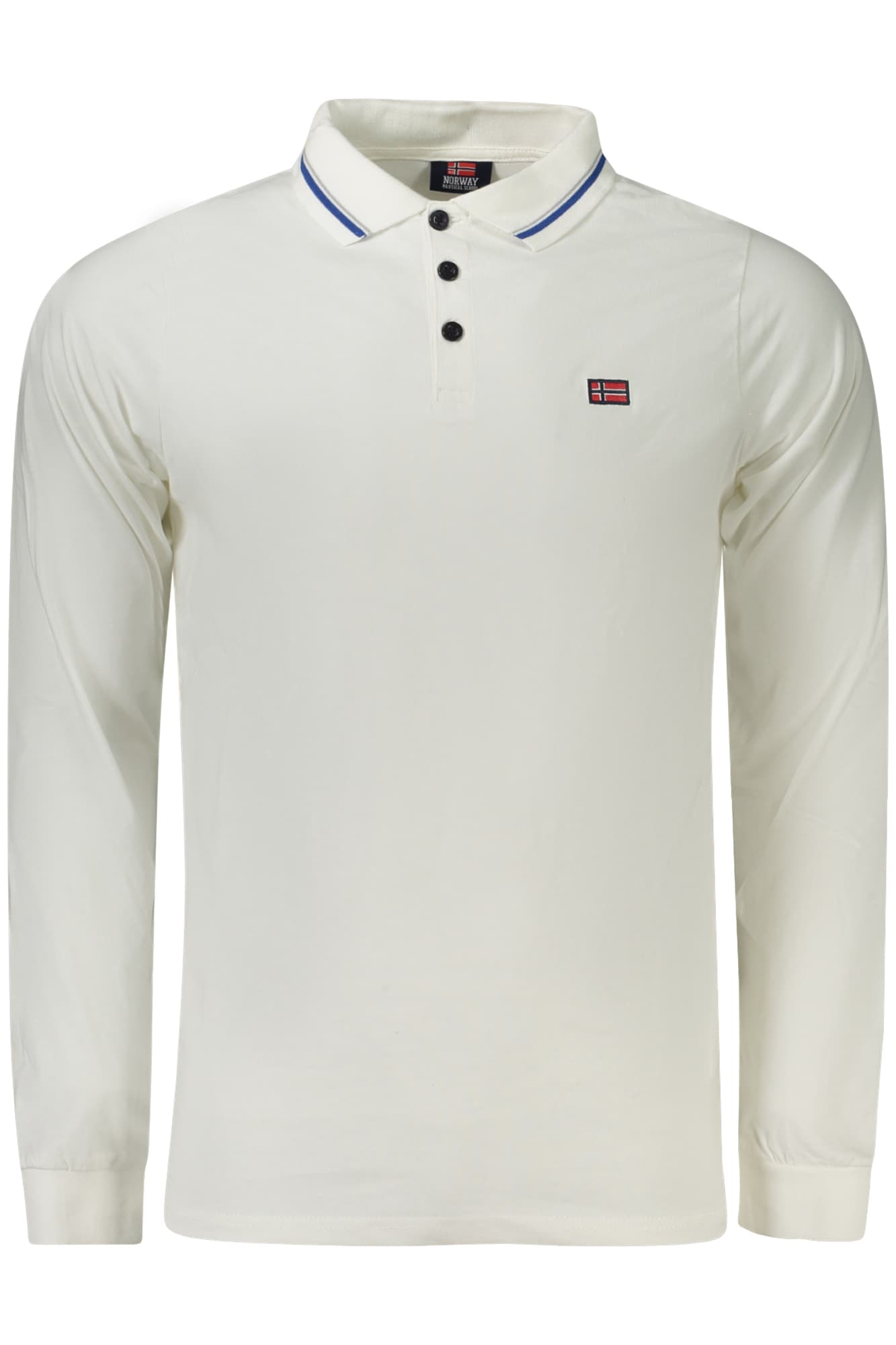 NORWAY 1963 POLO MANICHE LUNGHE UOMO BIANCO