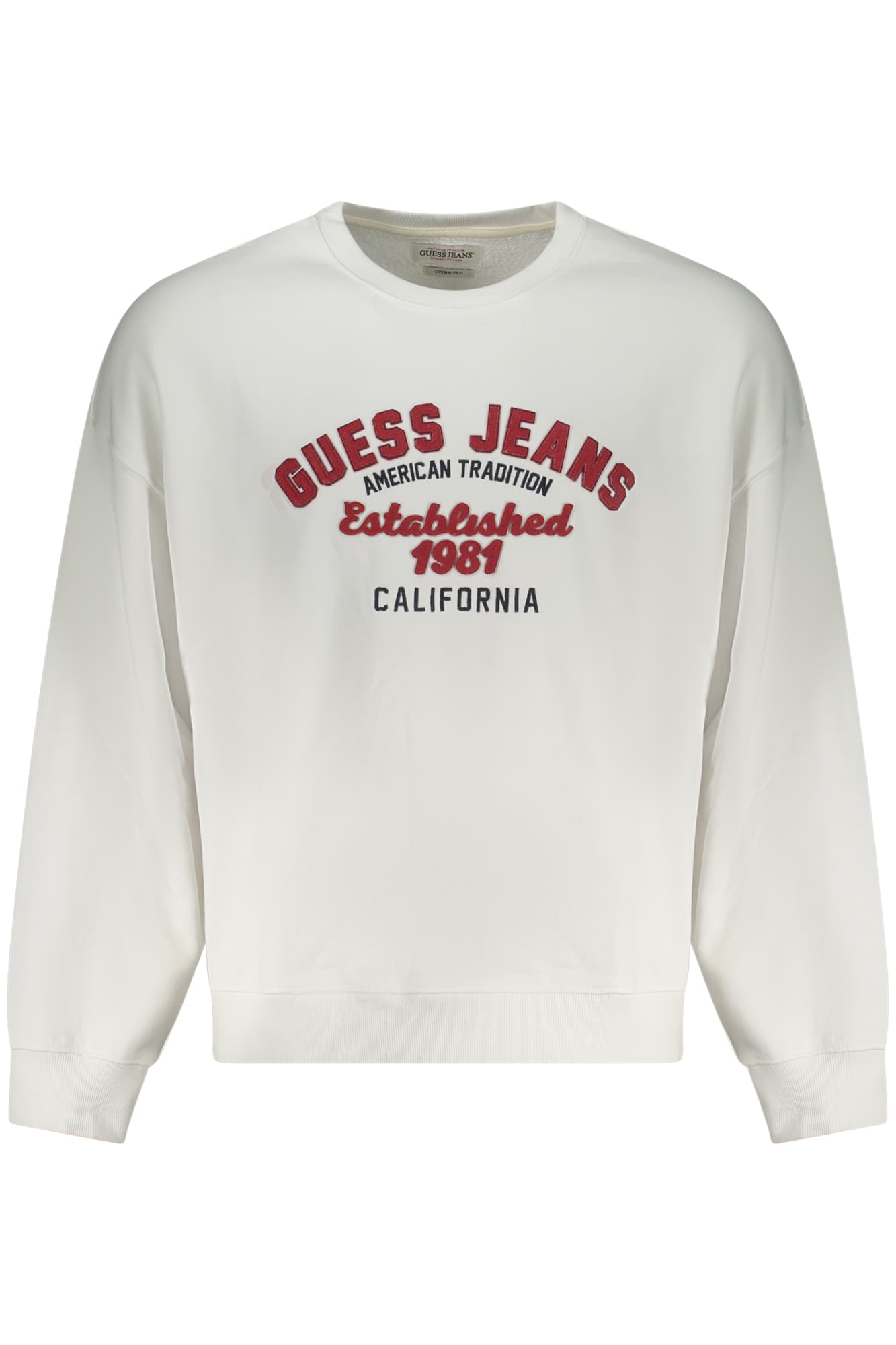 GUESS JEANS FELPA SENZA ZIP UOMO BIANCO - Immagine principale