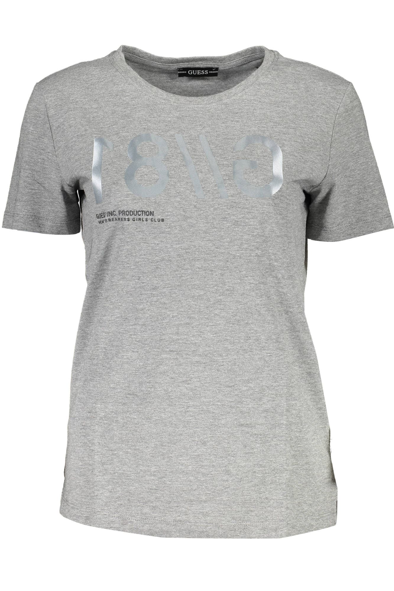 GUESS JEANS T-SHIRT MANICHE CORTE DONNA GRIGIO