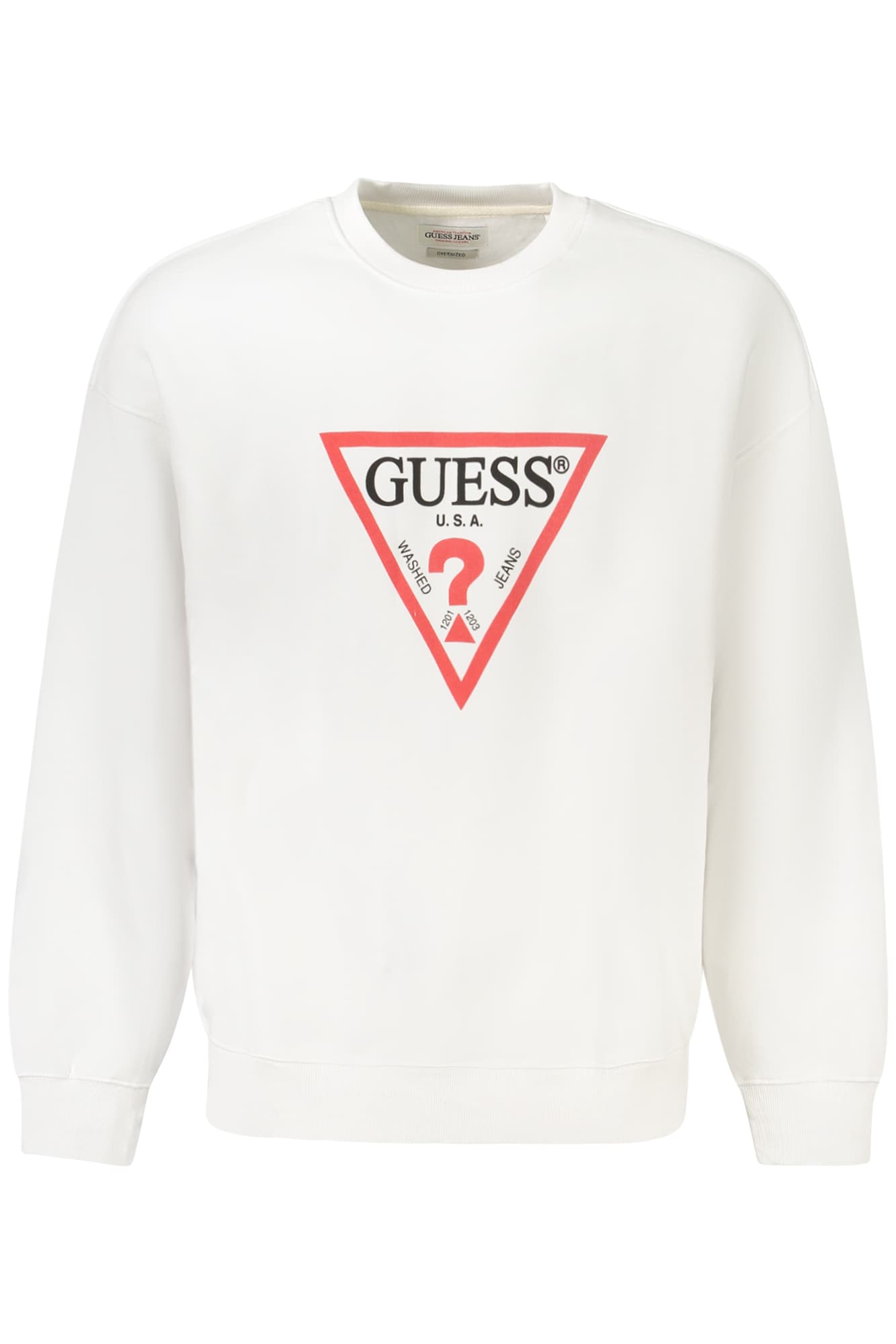 GUESS JEANS FELPA SENZA ZIP UOMO BIANCO - Immagine principale