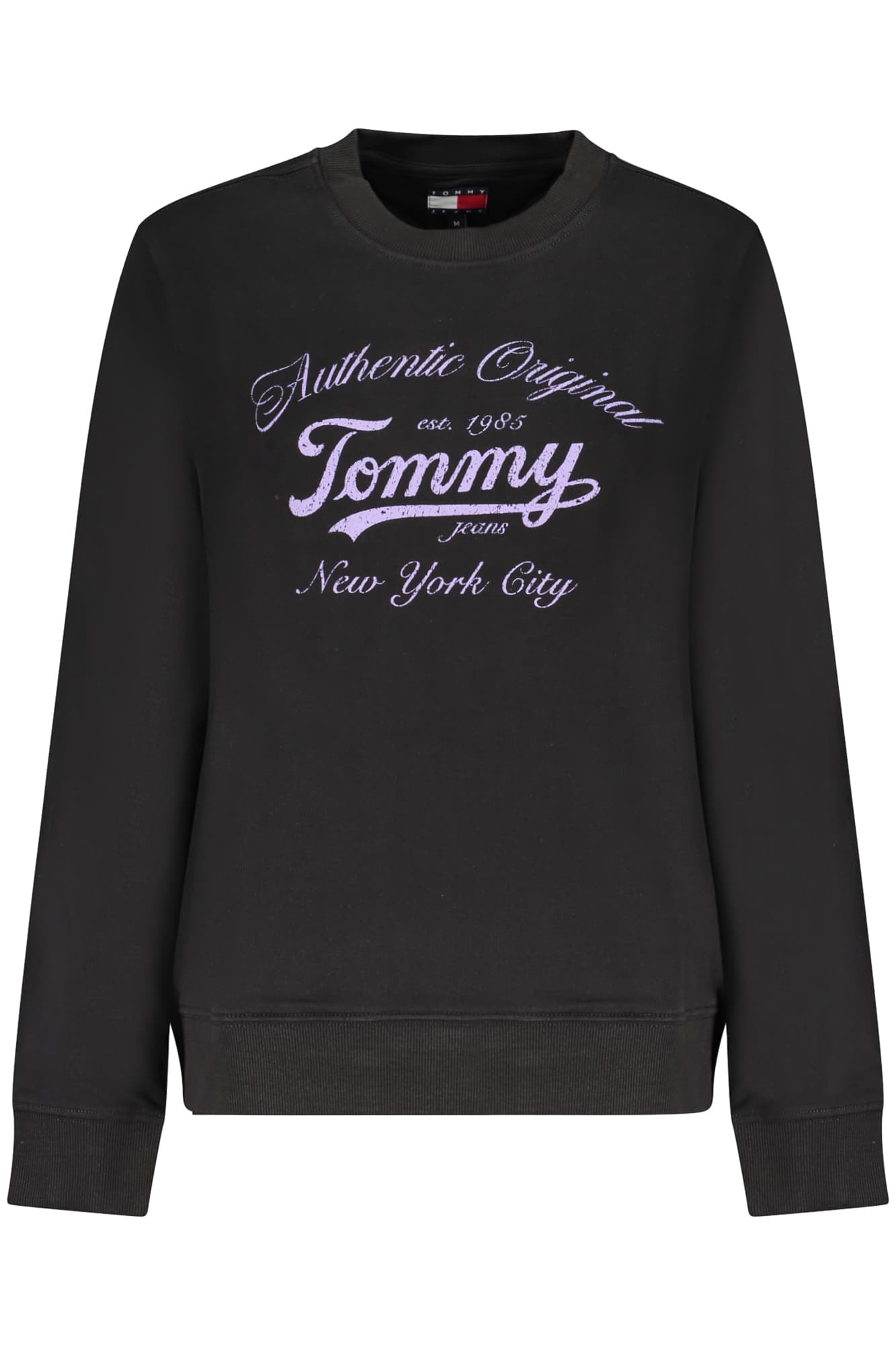 TOMMY HILFIGER FELPA SENZA ZIP DONNA NERO - Immagine 1