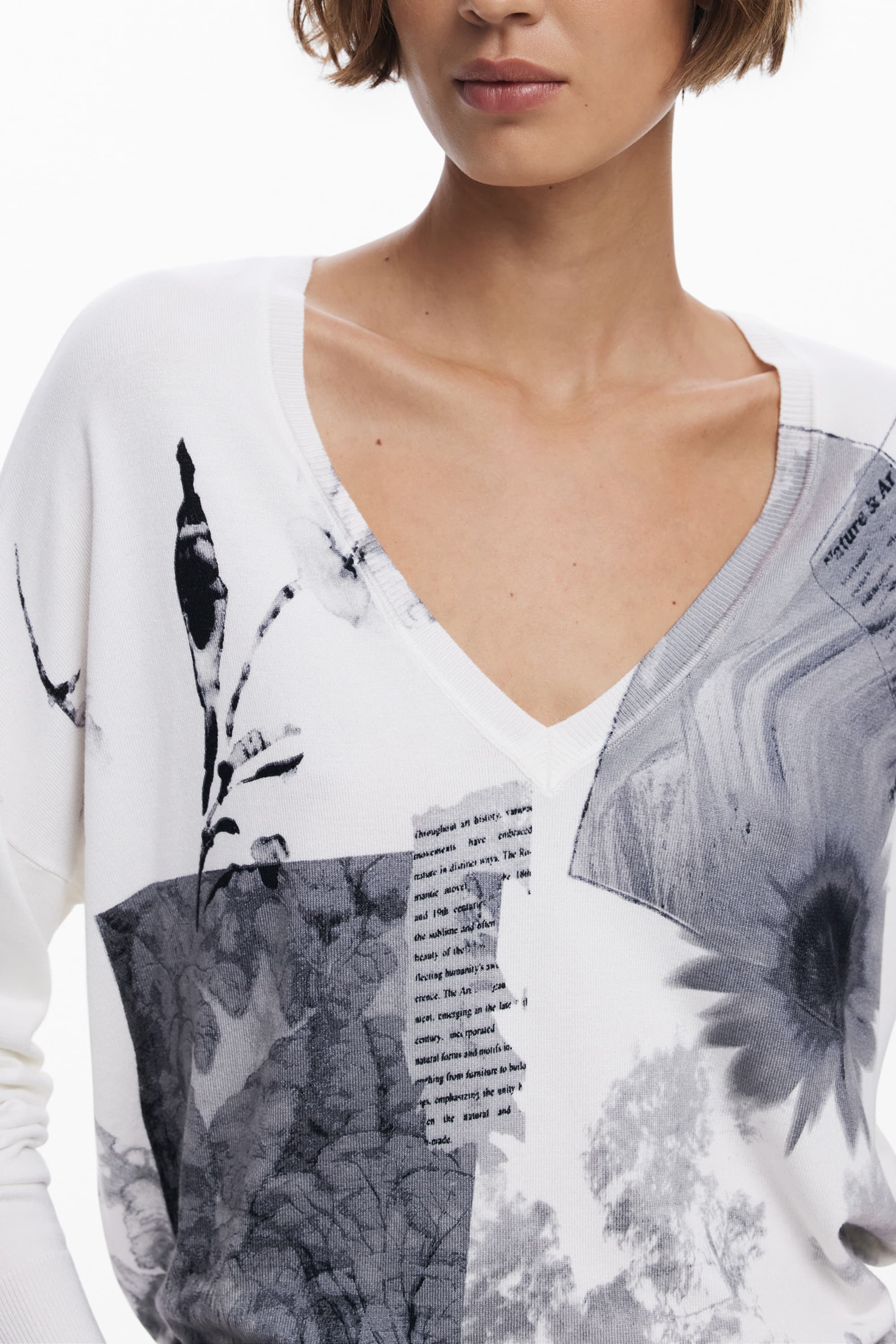 DESIGUAL MAGLIA DONNA BIANCO - Miniatura 3