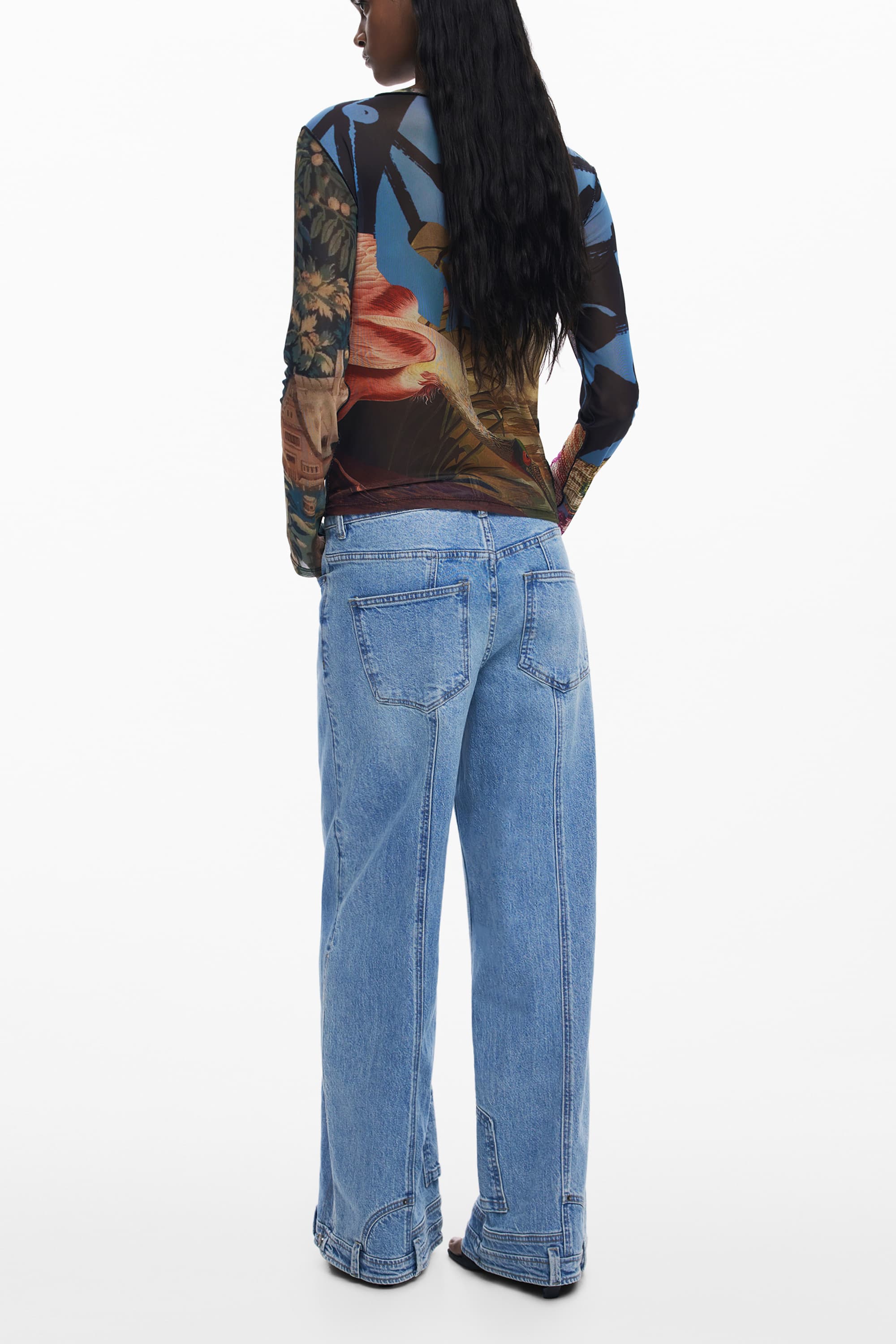 DESIGUAL T-SHIRT MANICHE LUNGHE DONNA NERO - Miniatura 2