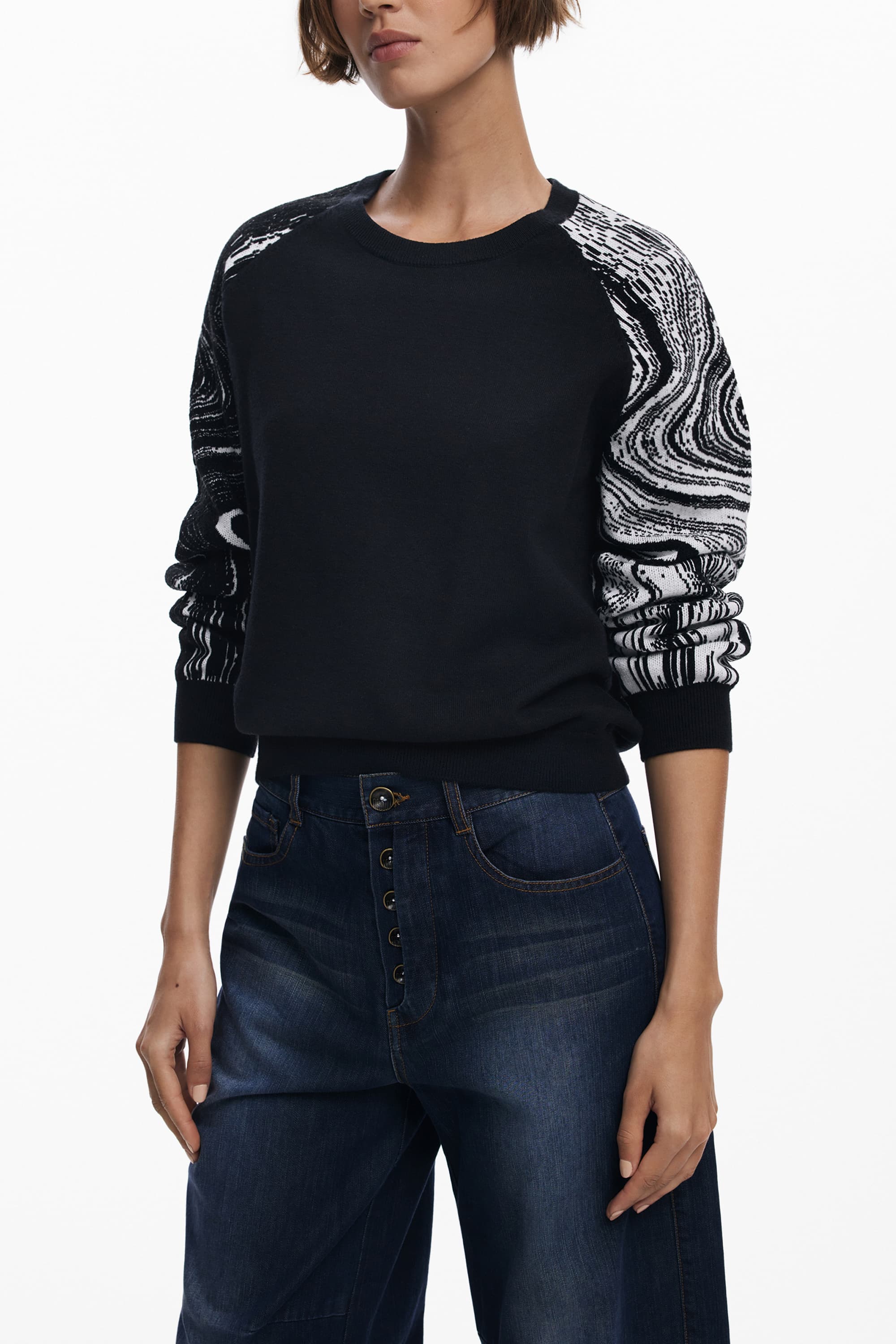 DESIGUAL MAGLIA DONNA NERO