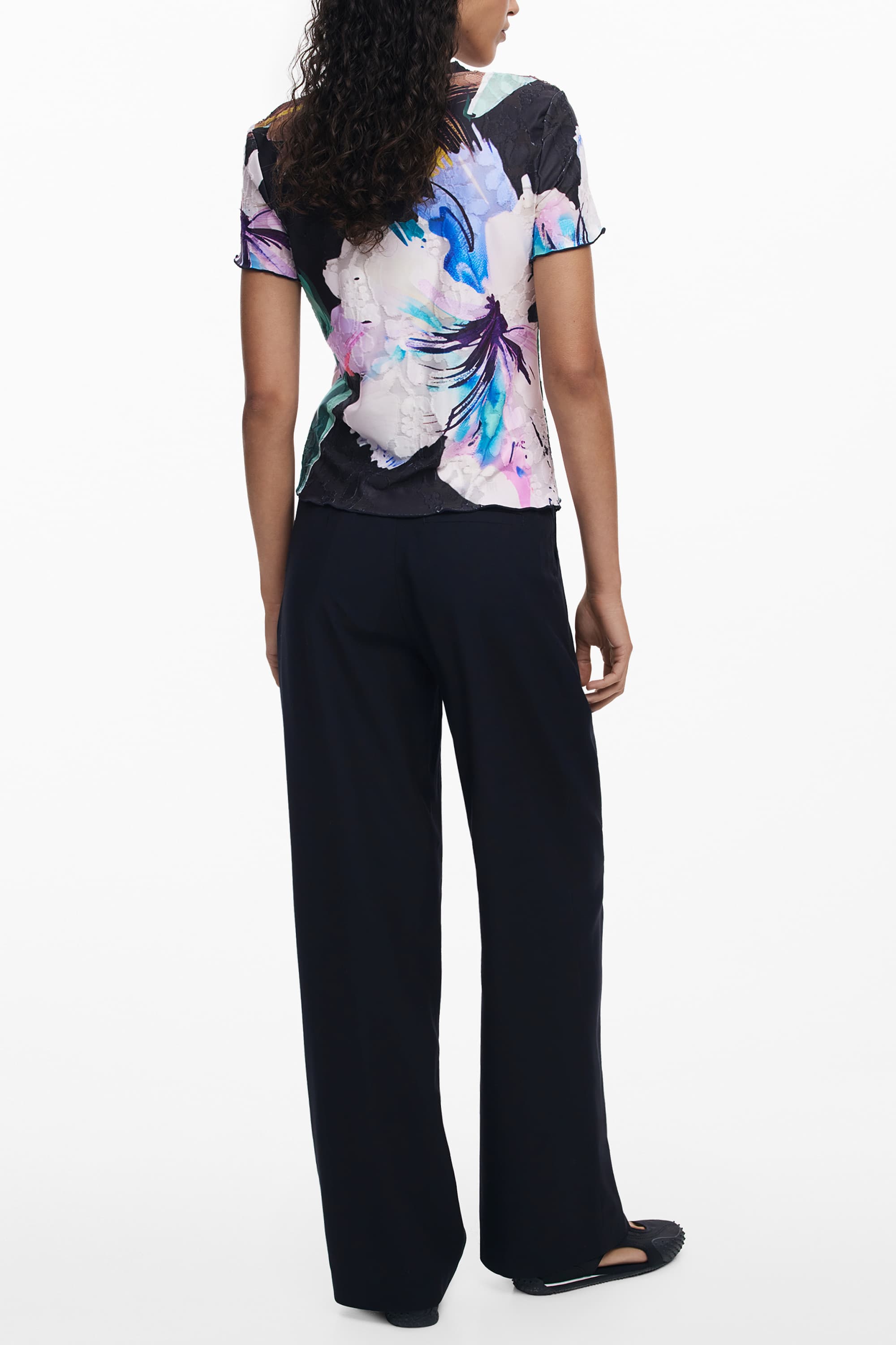 DESIGUAL T-SHIRT MANICHE CORTE DONNA NERO - Miniatura 2