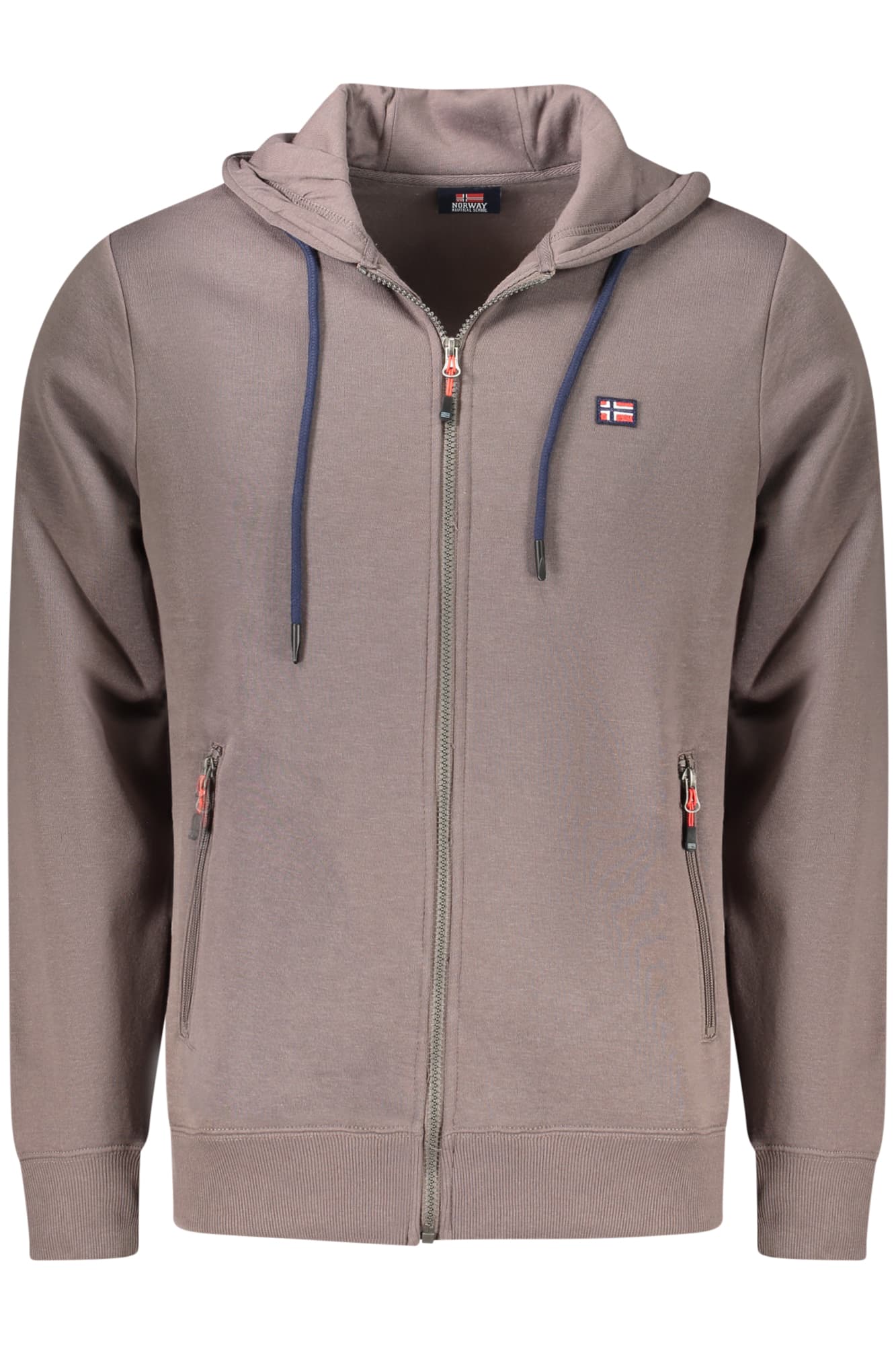 NORWAY 1963 FELPA CON ZIP UOMO MARRONE - Immagine 1