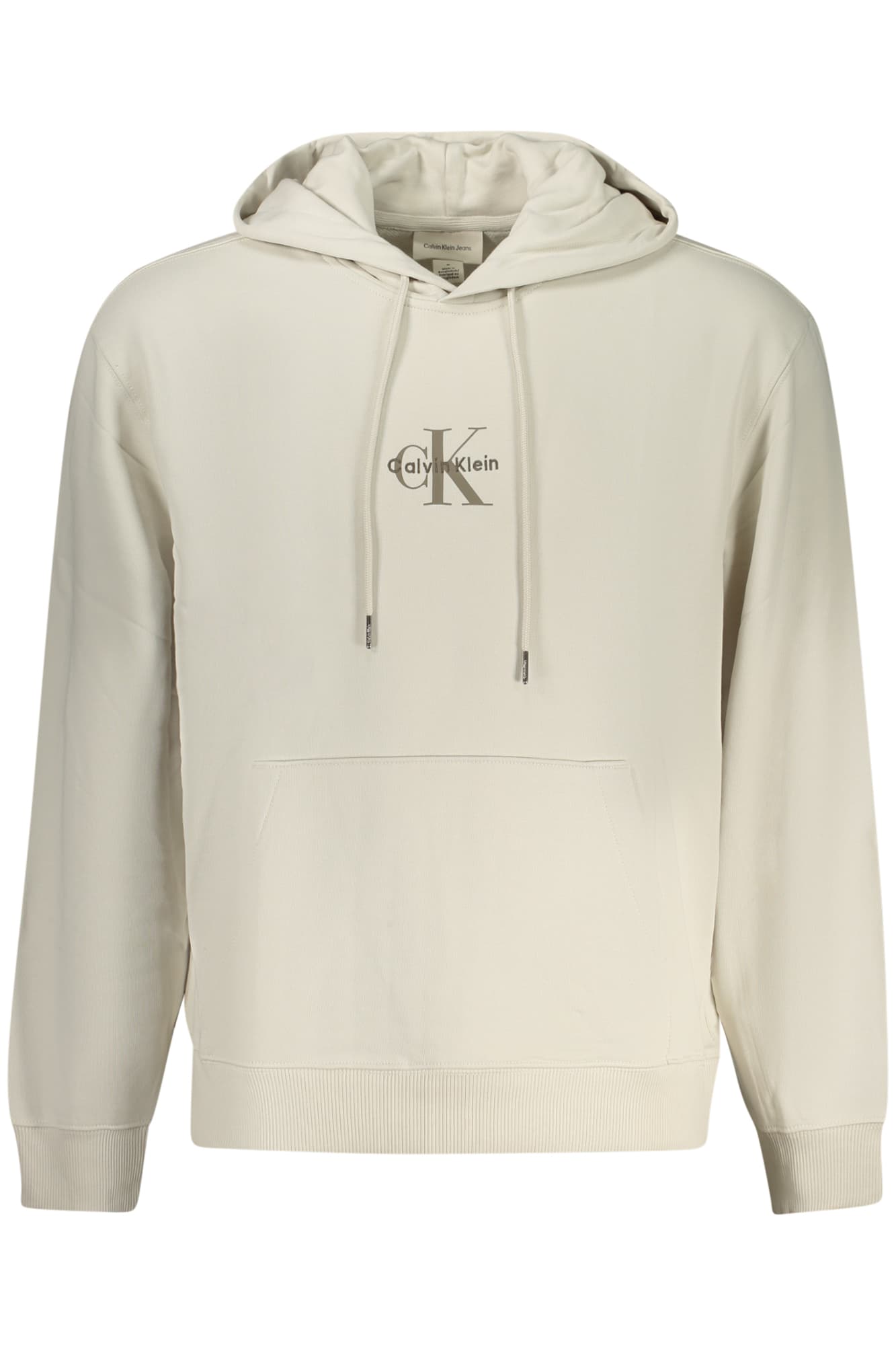 CALVIN KLEIN FELPA SENZA ZIP UOMO BEIGE - Immagine 1