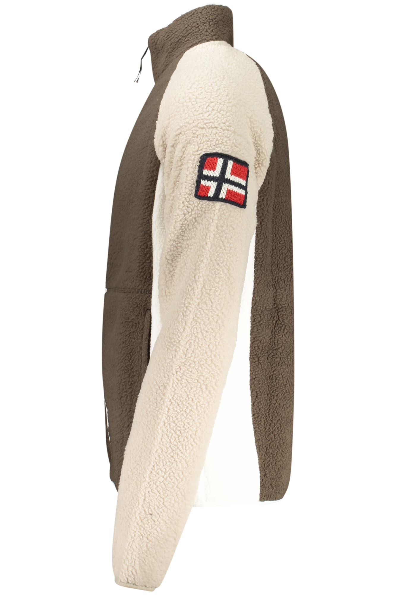 NORWAY 1963 FELPA CON ZIP UOMO MARRONE - Miniatura 3