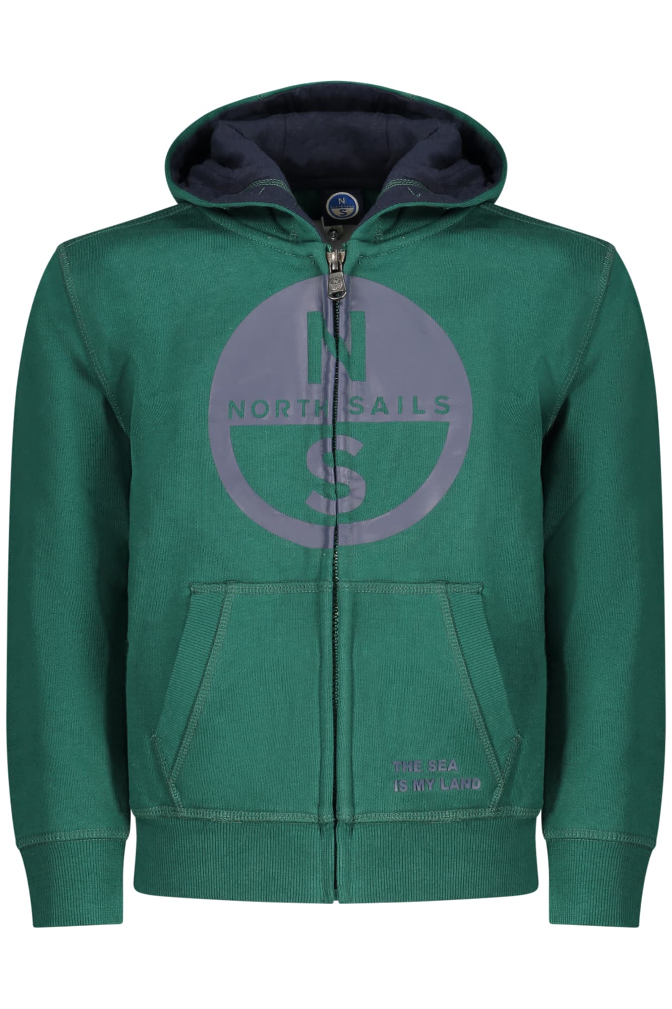 NORTH SAILS FELPA CON ZIP BAMBINO VERDE