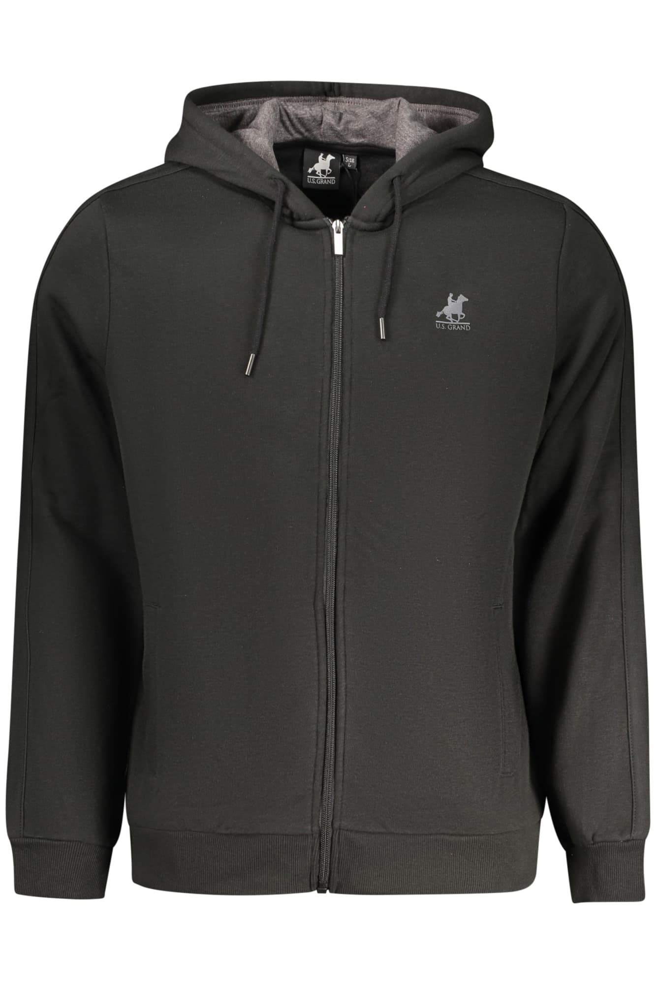 U.S. GRAND FELPA CON ZIP UOMO NERO - Immagine 1