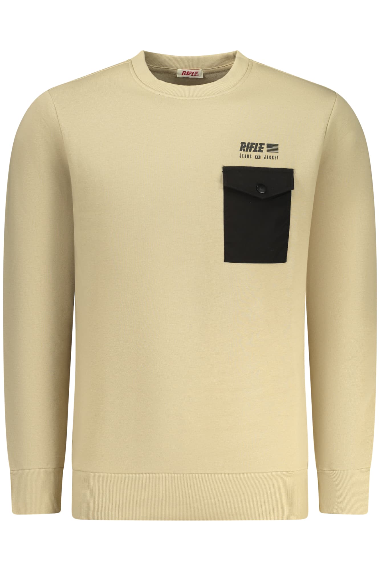 RIFLE FELPA SENZA ZIP UOMO BEIGE - Immagine principale
