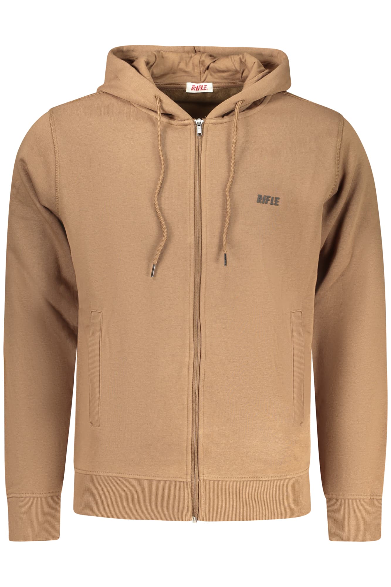 RIFLE FELPA CON ZIP UOMO MARRONE - Immagine 1