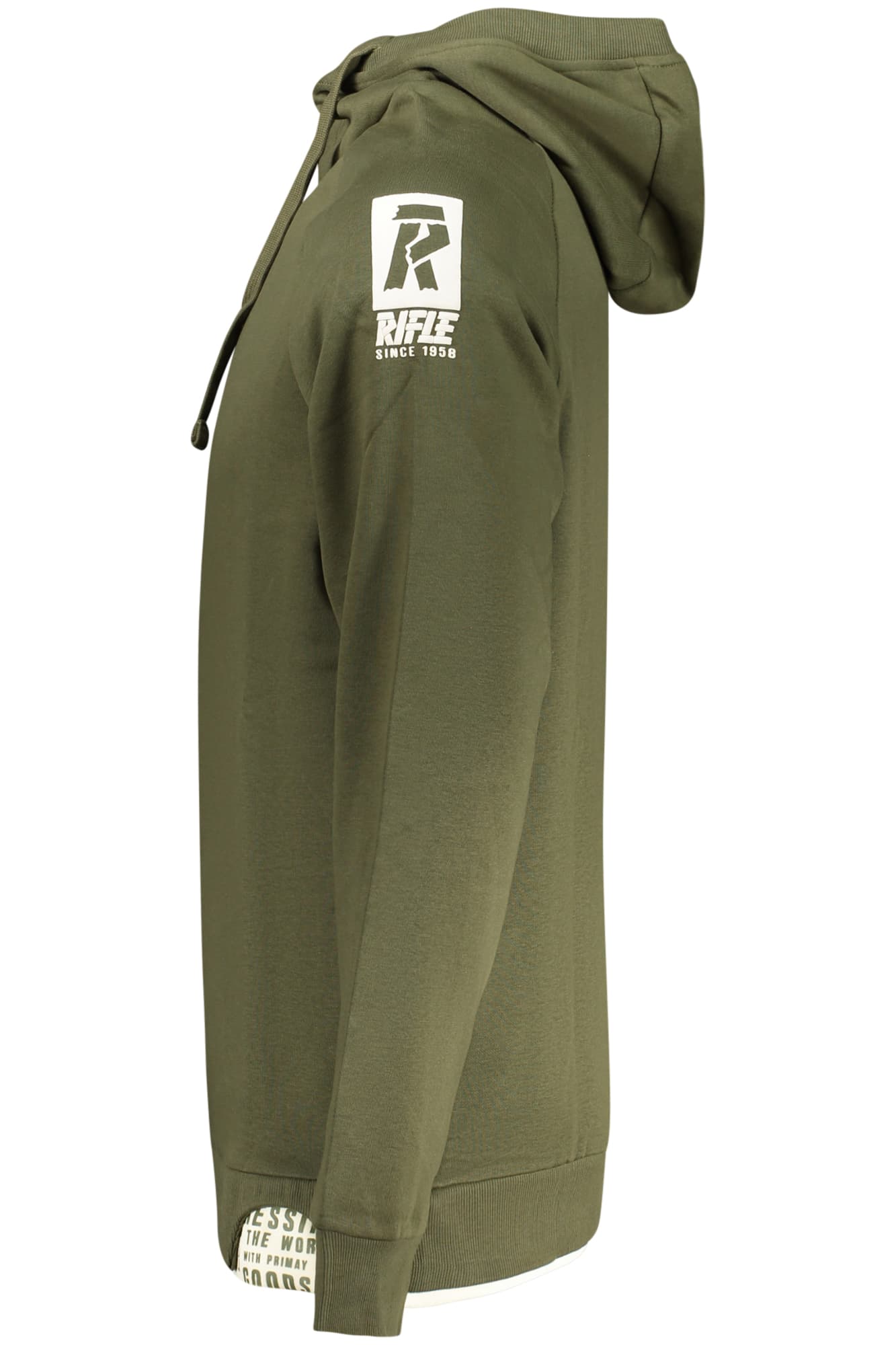 RIFLE FELPA SENZA ZIP UOMO VERDE - Miniatura 3