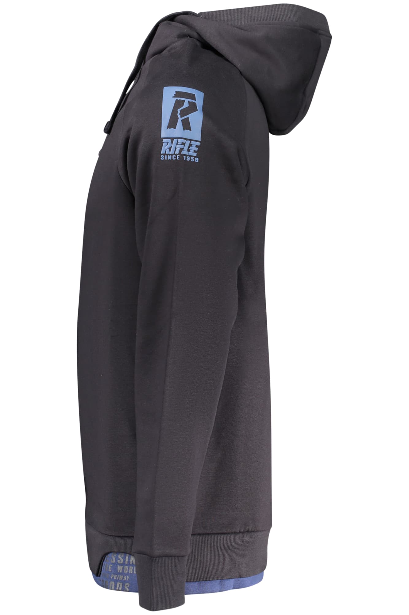 RIFLE FELPA SENZA ZIP UOMO BLU - Miniatura 3