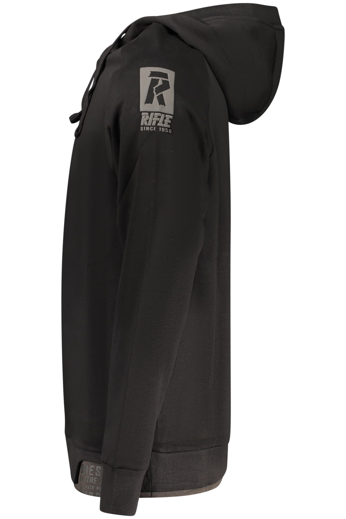 RIFLE FELPA SENZA ZIP UOMO NERO - Miniatura 3