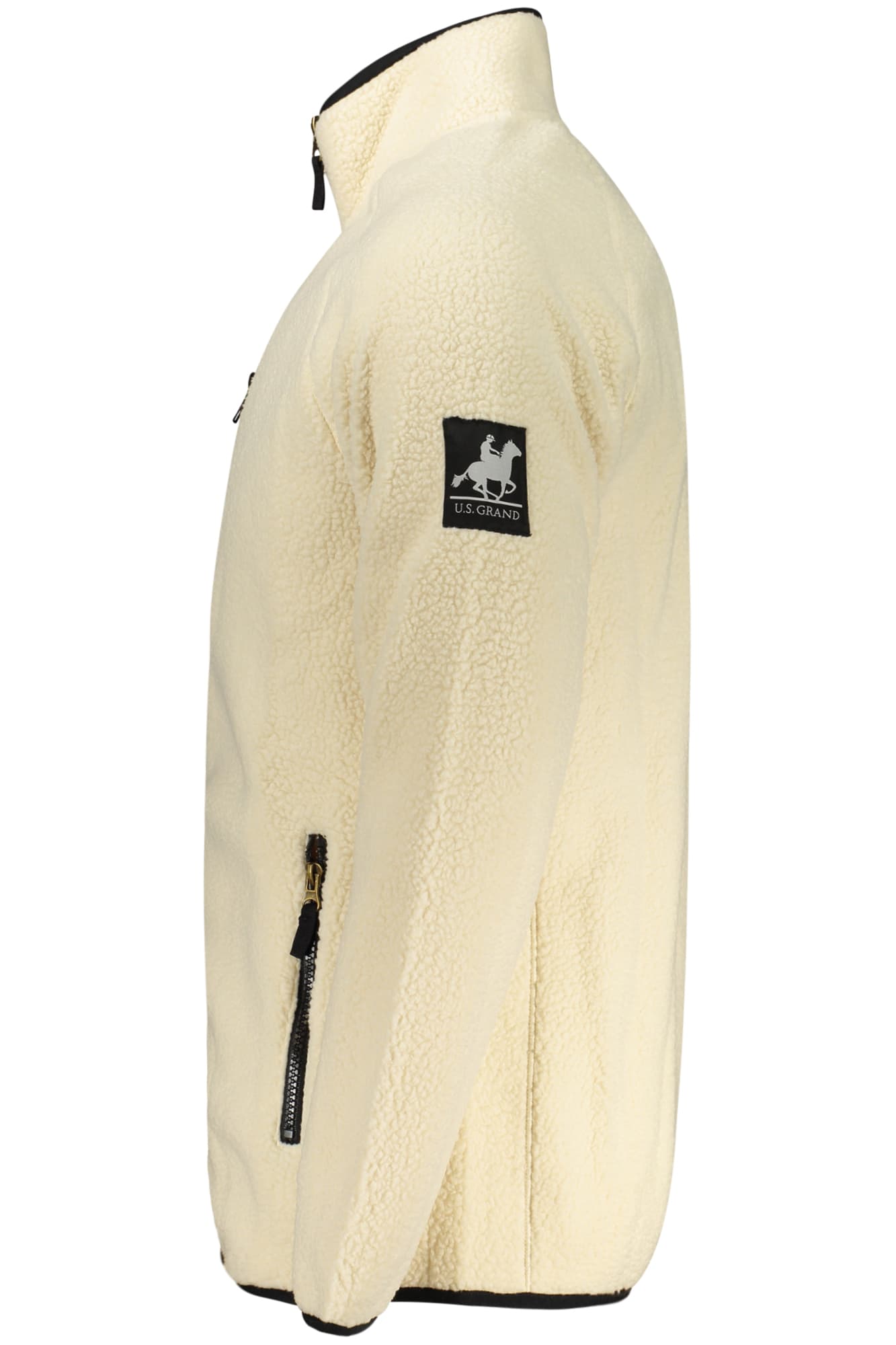 U.S. GRAND FELPA CON ZIP UOMO BIANCO - Miniatura 3