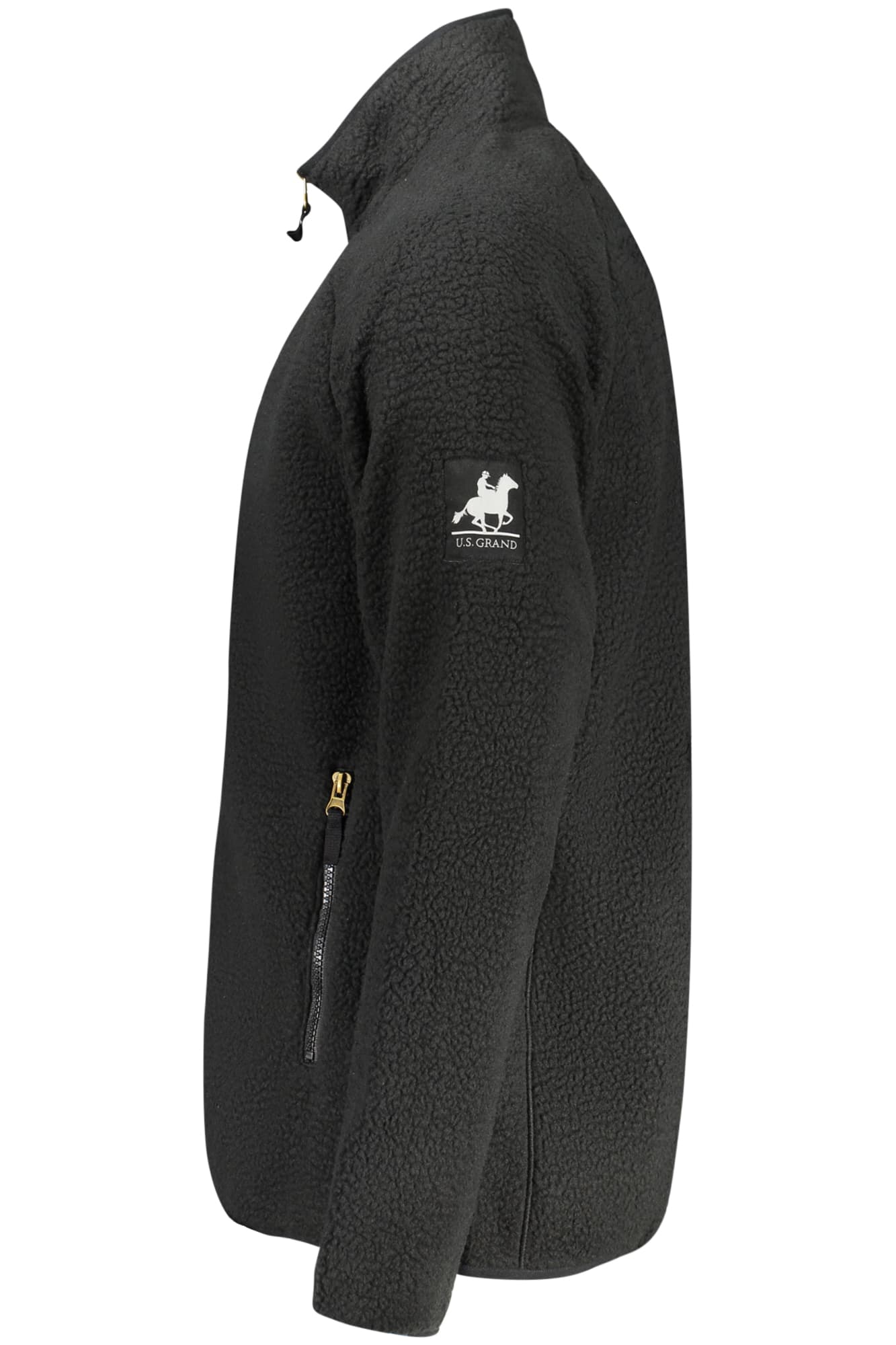U.S. GRAND FELPA CON ZIP UOMO NERO - Miniatura 3