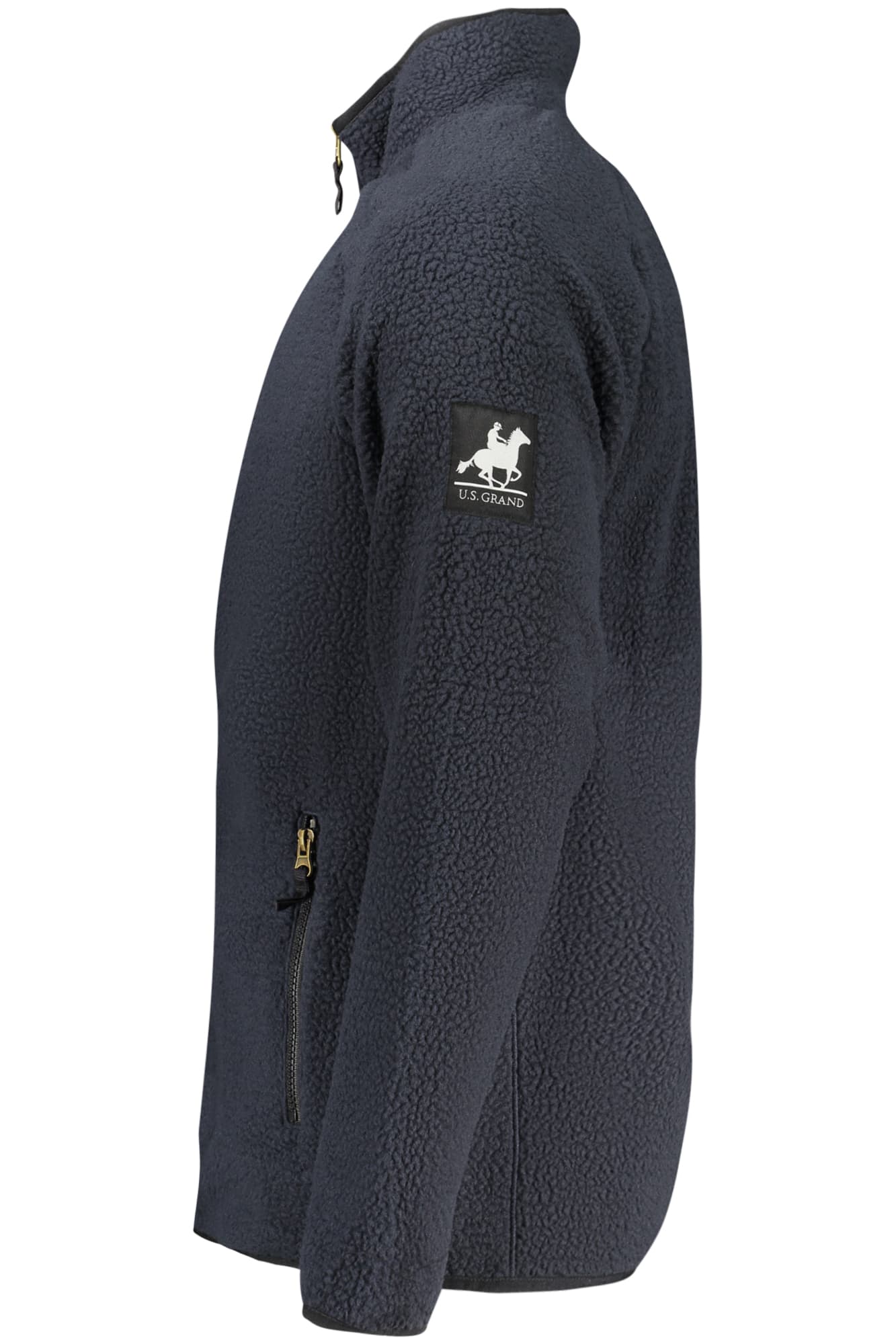 U.S. GRAND FELPA CON ZIP UOMO BLU - Miniatura 3
