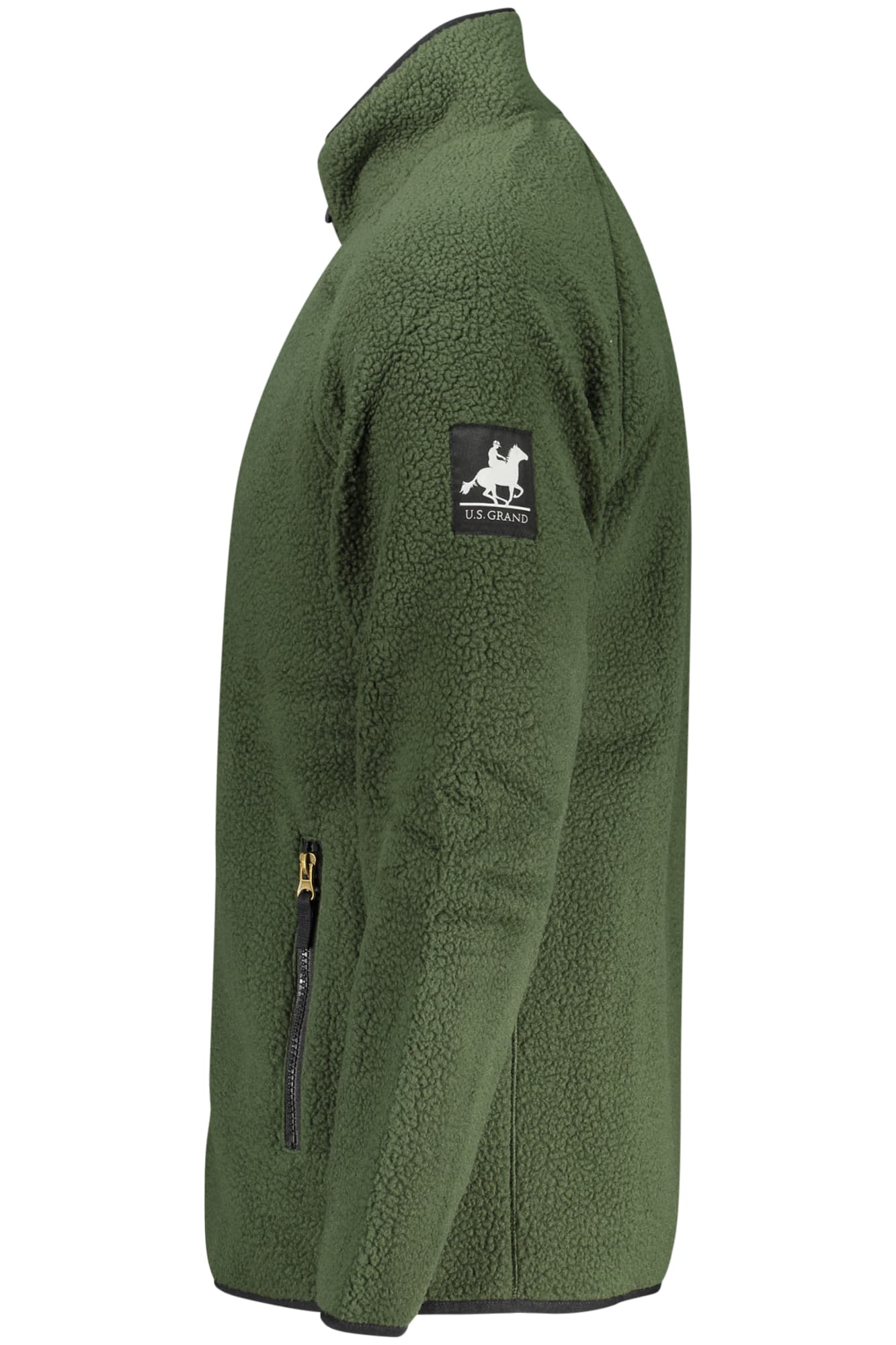U.S. GRAND FELPA CON ZIP UOMO VERDE - Miniatura 3