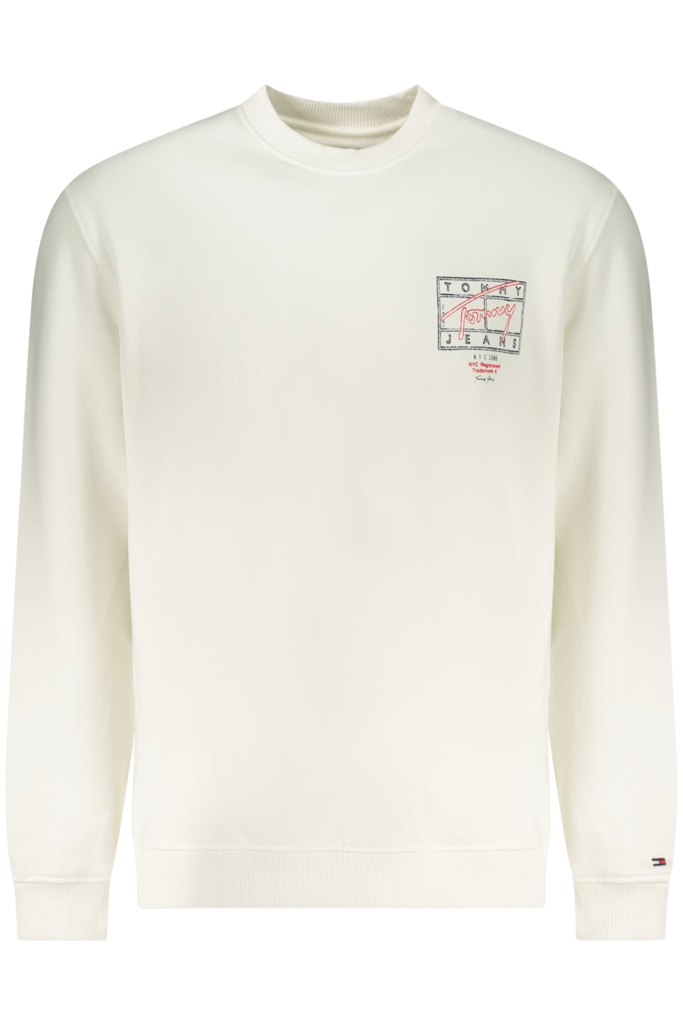 TOMMY HILFIGER FELPA SENZA ZIP UOMO BIANCO - Immagine principale