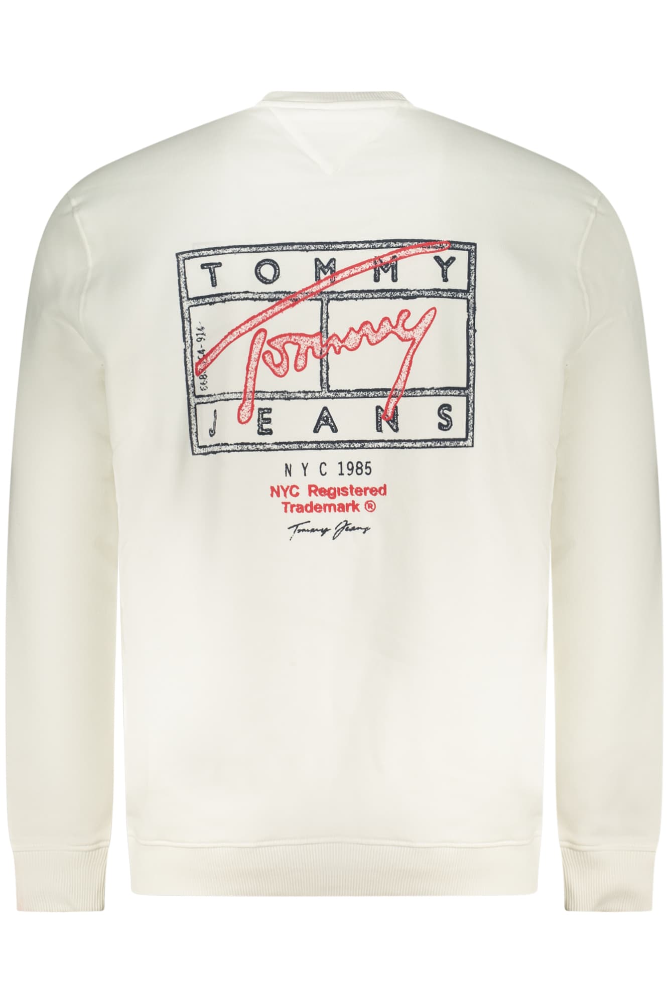 TOMMY HILFIGER FELPA SENZA ZIP UOMO BIANCO - Miniatura 2