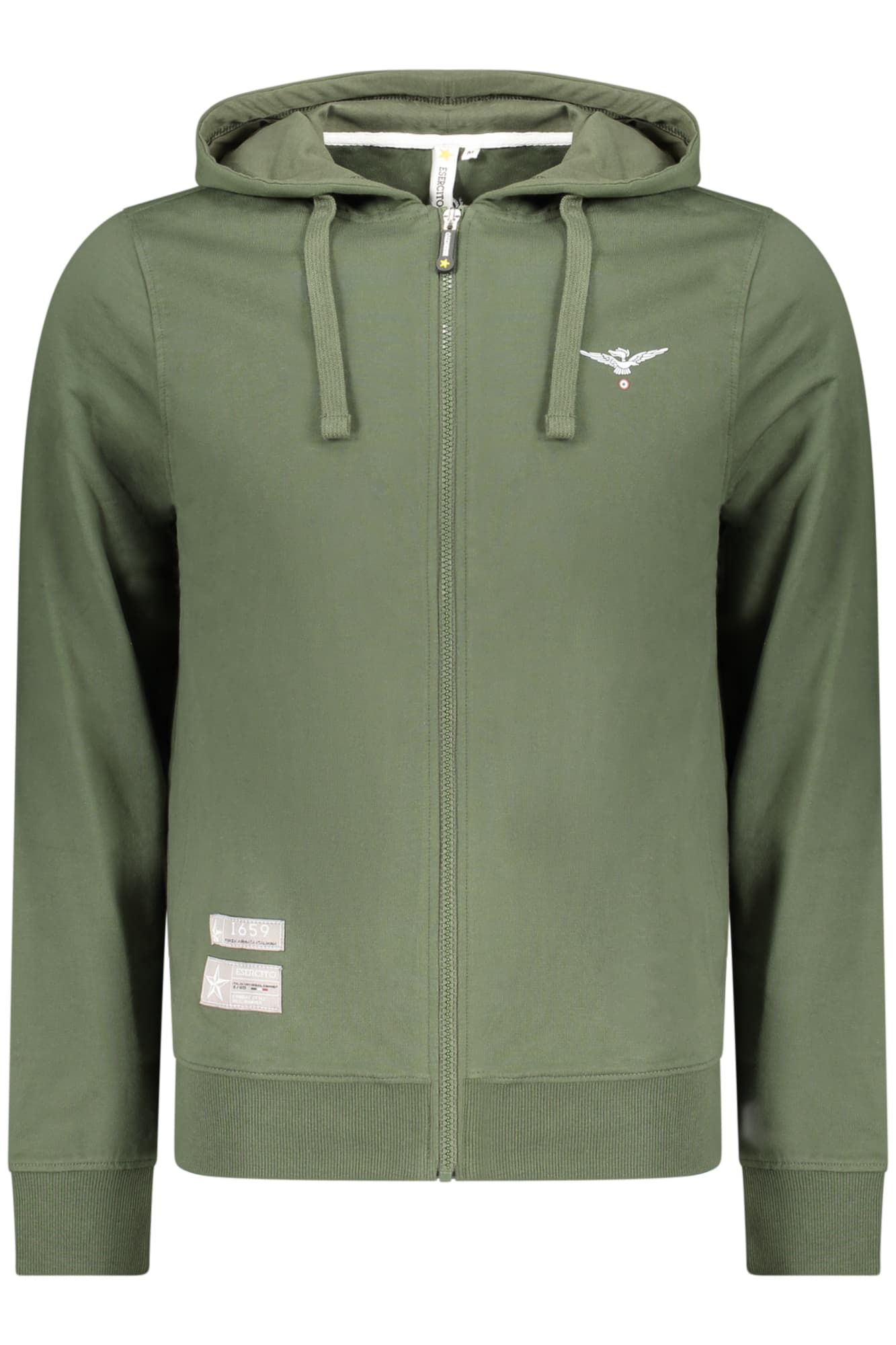 ACCADEMIA MILITARE FELPA CON ZIP UOMO VERDE - Immagine 1