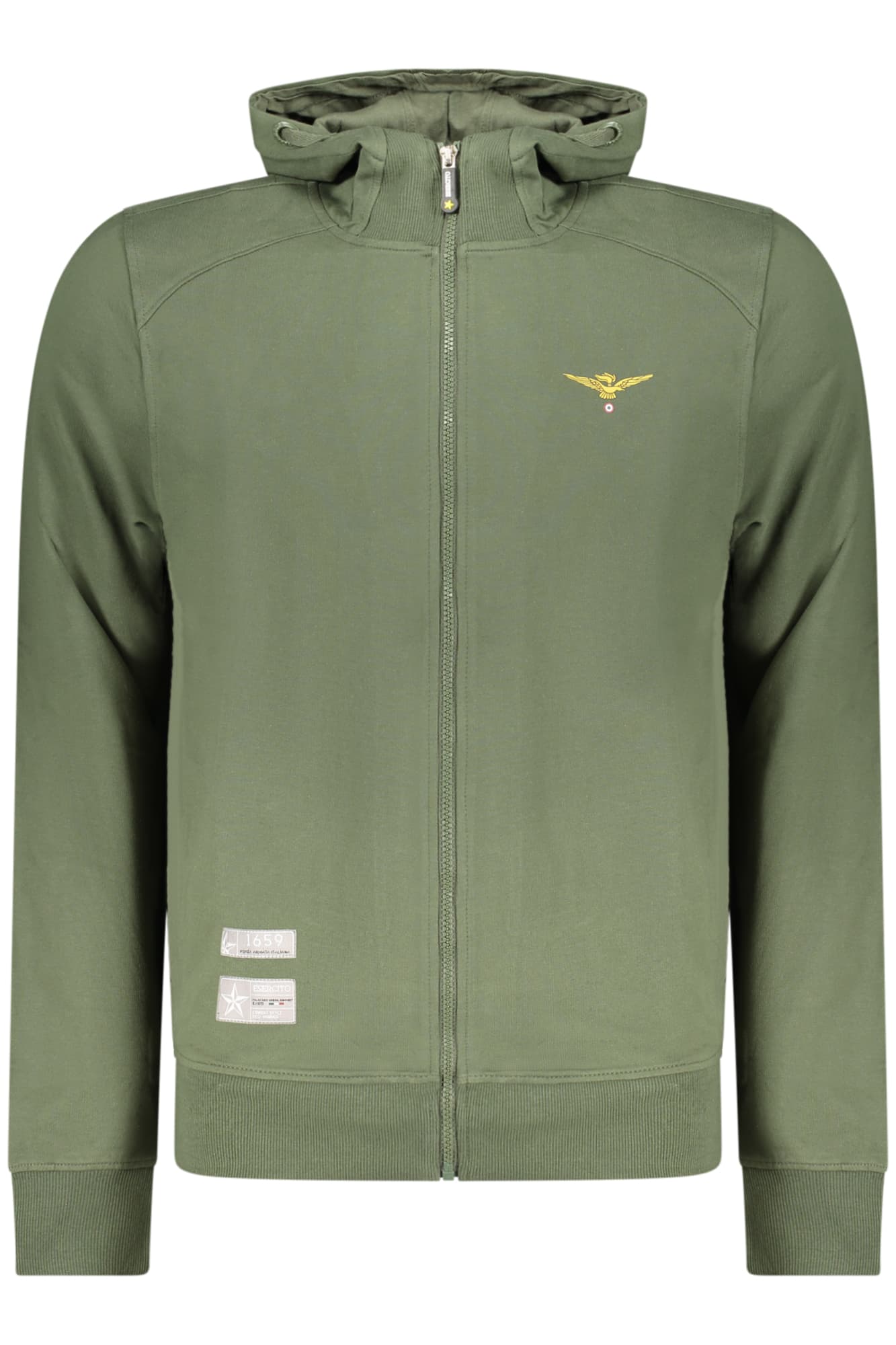 ACCADEMIA MILITARE FELPA CON ZIP UOMO VERDE - Immagine 1
