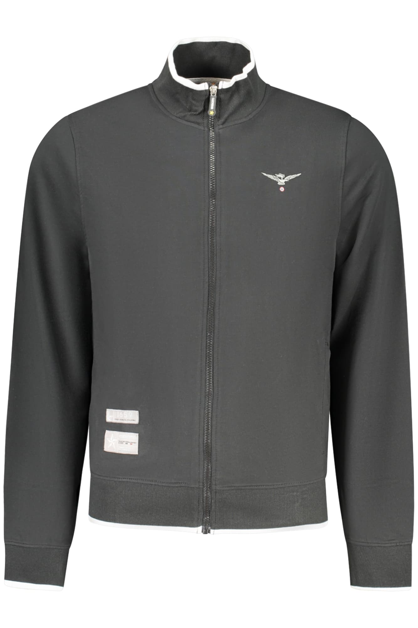 ACCADEMIA MILITARE FELPA CON ZIP UOMO NERO - Immagine 1