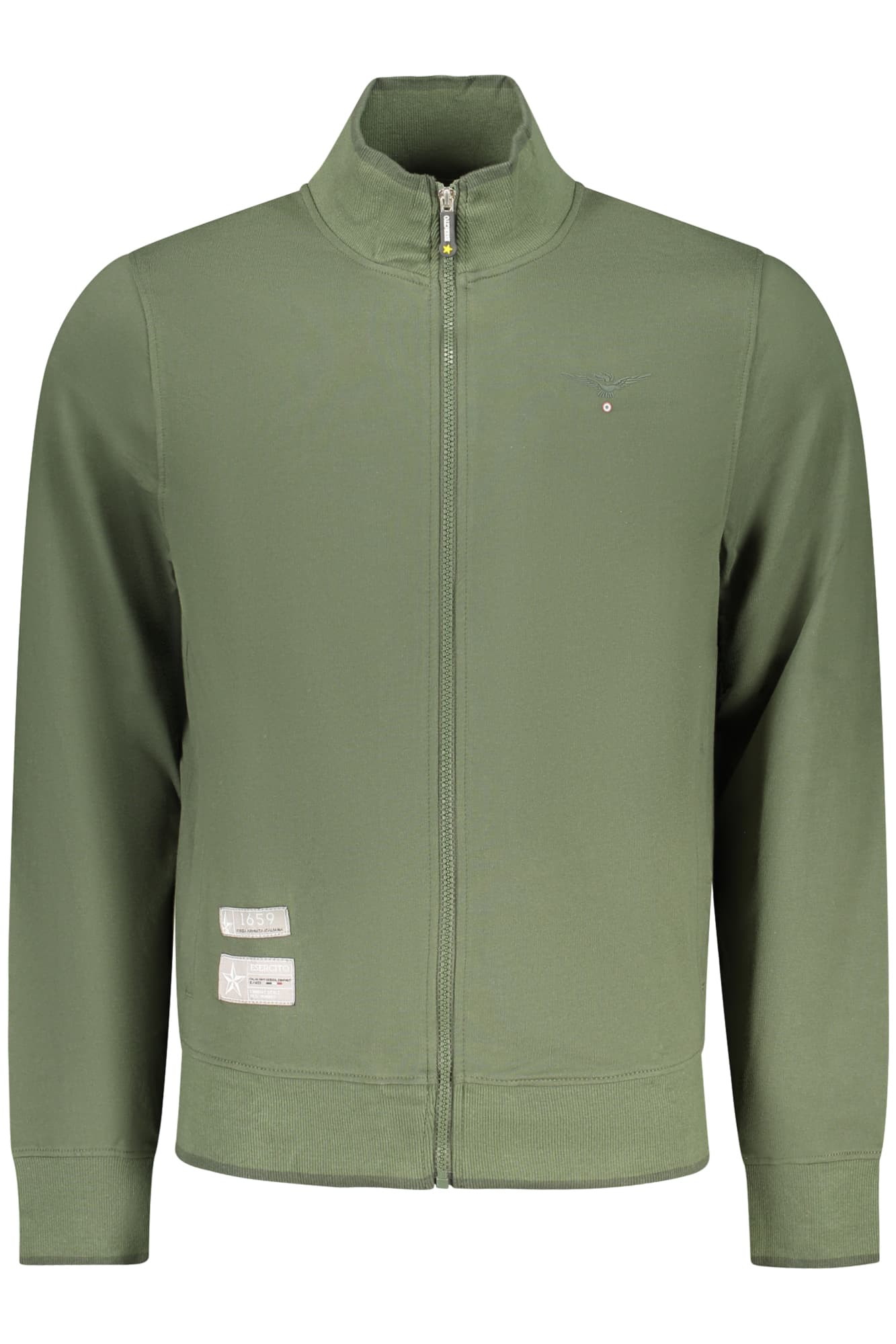 ACCADEMIA MILITARE FELPA CON ZIP UOMO VERDE - Immagine 1