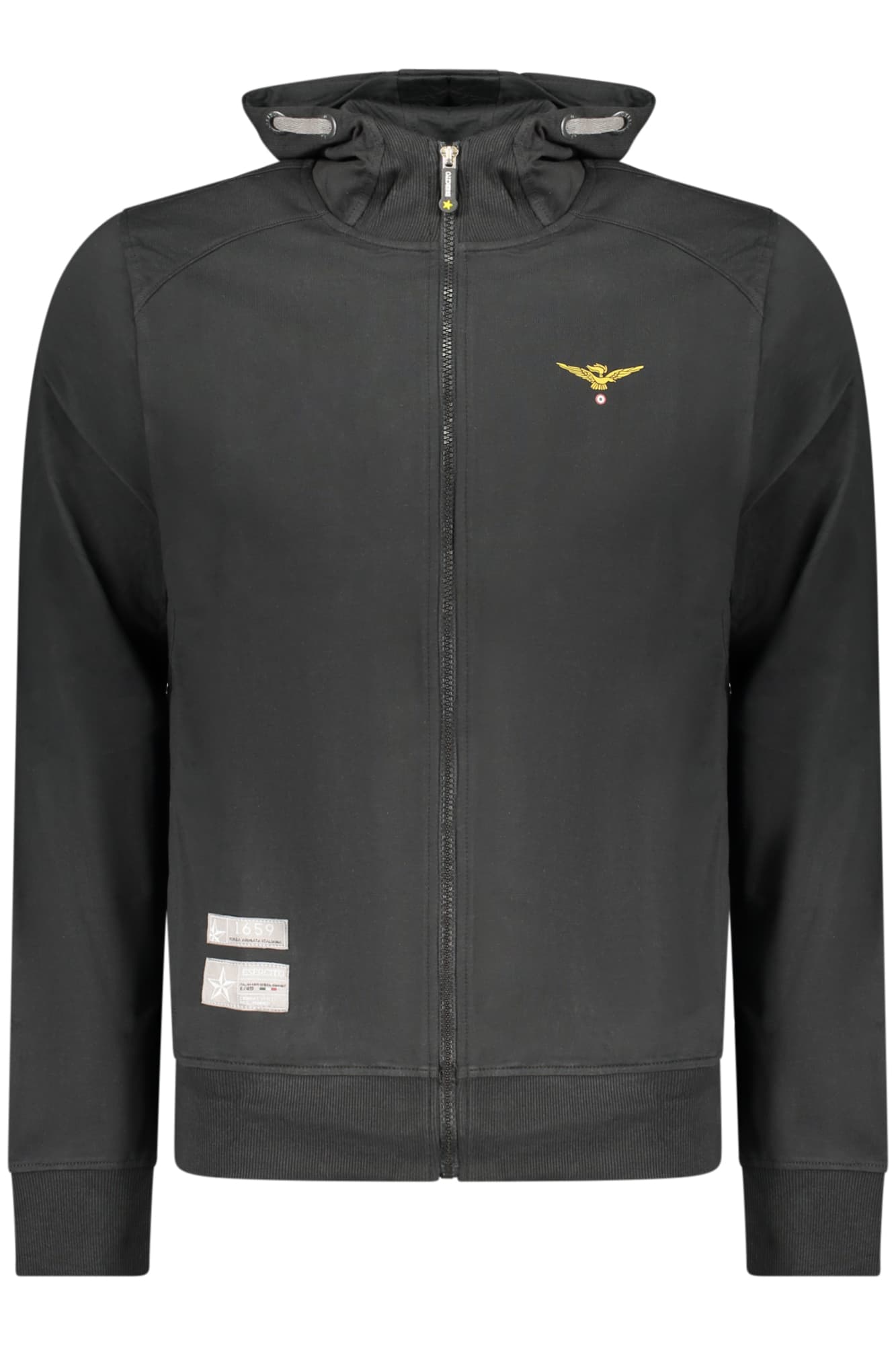 ACCADEMIA MILITARE FELPA CON ZIP UOMO NERO - Immagine 1