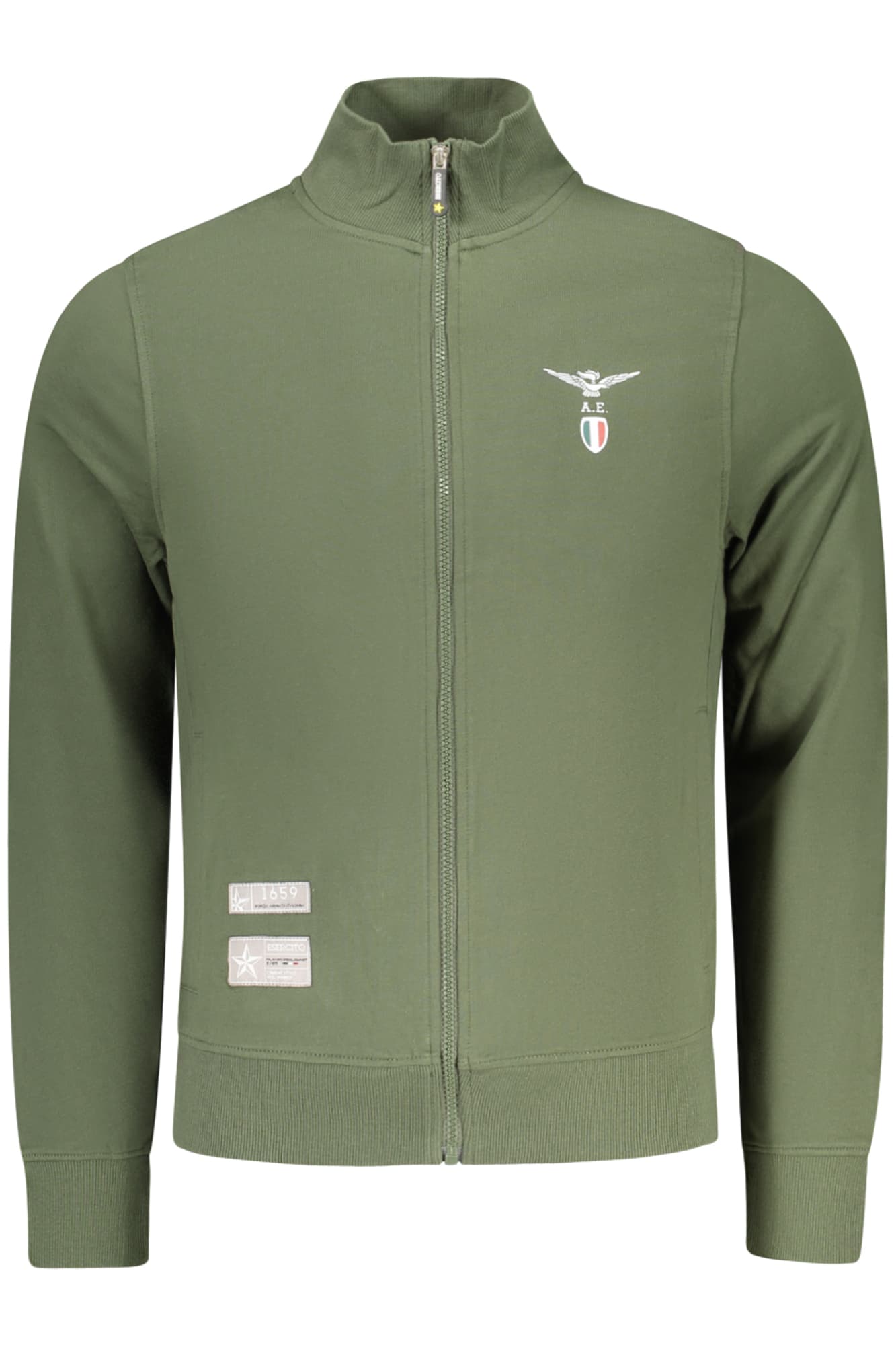 ACCADEMIA MILITARE FELPA CON ZIP UOMO VERDE - Immagine principale