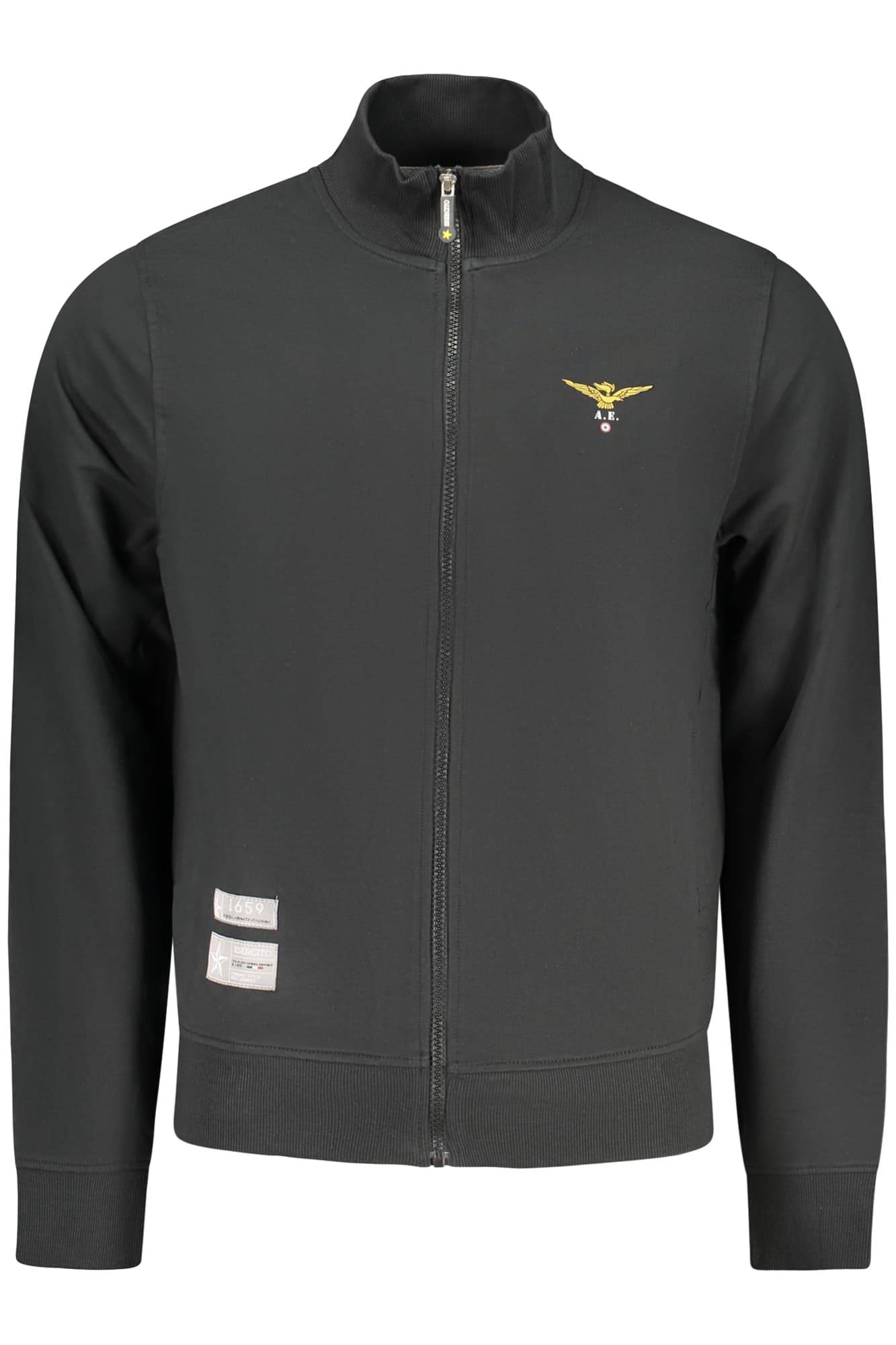 ACCADEMIA MILITARE FELPA CON ZIP UOMO NERO - Immagine principale