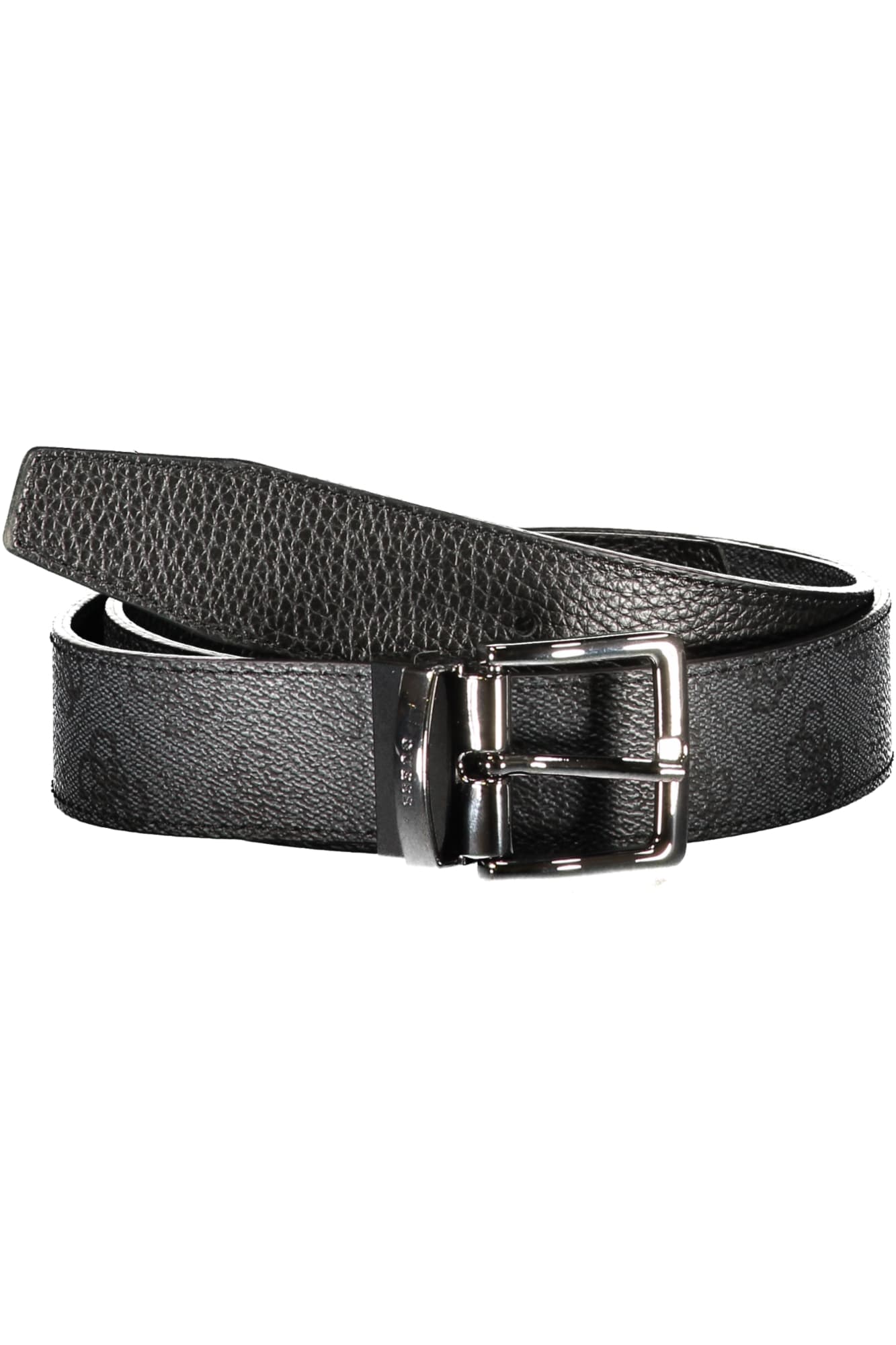 GUESS JEANS CINTURA IN PELLE UOMO GRIGIO