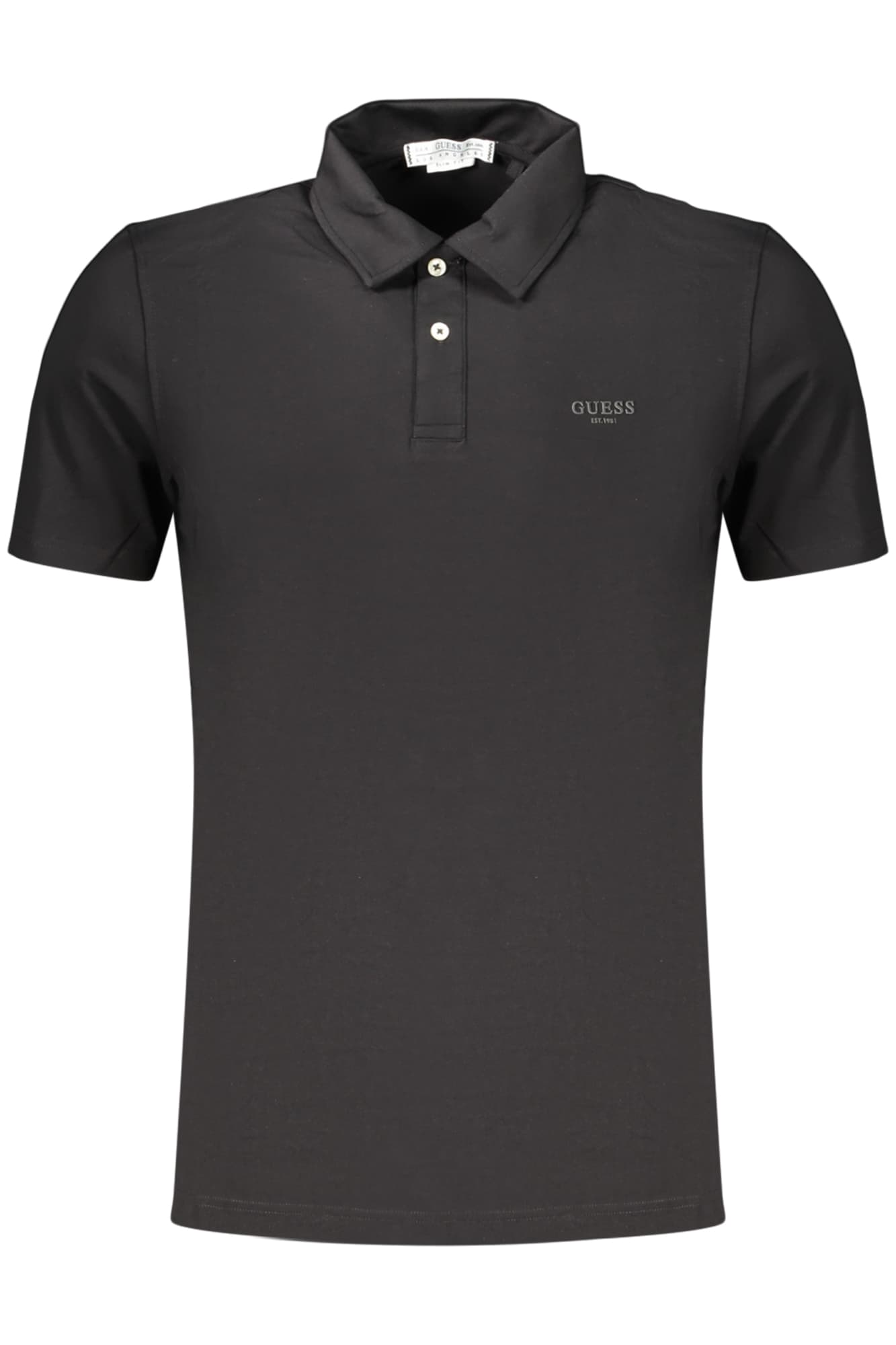 GUESS JEANS POLO MANICHE CORTE UOMO NERO - Immagine 1