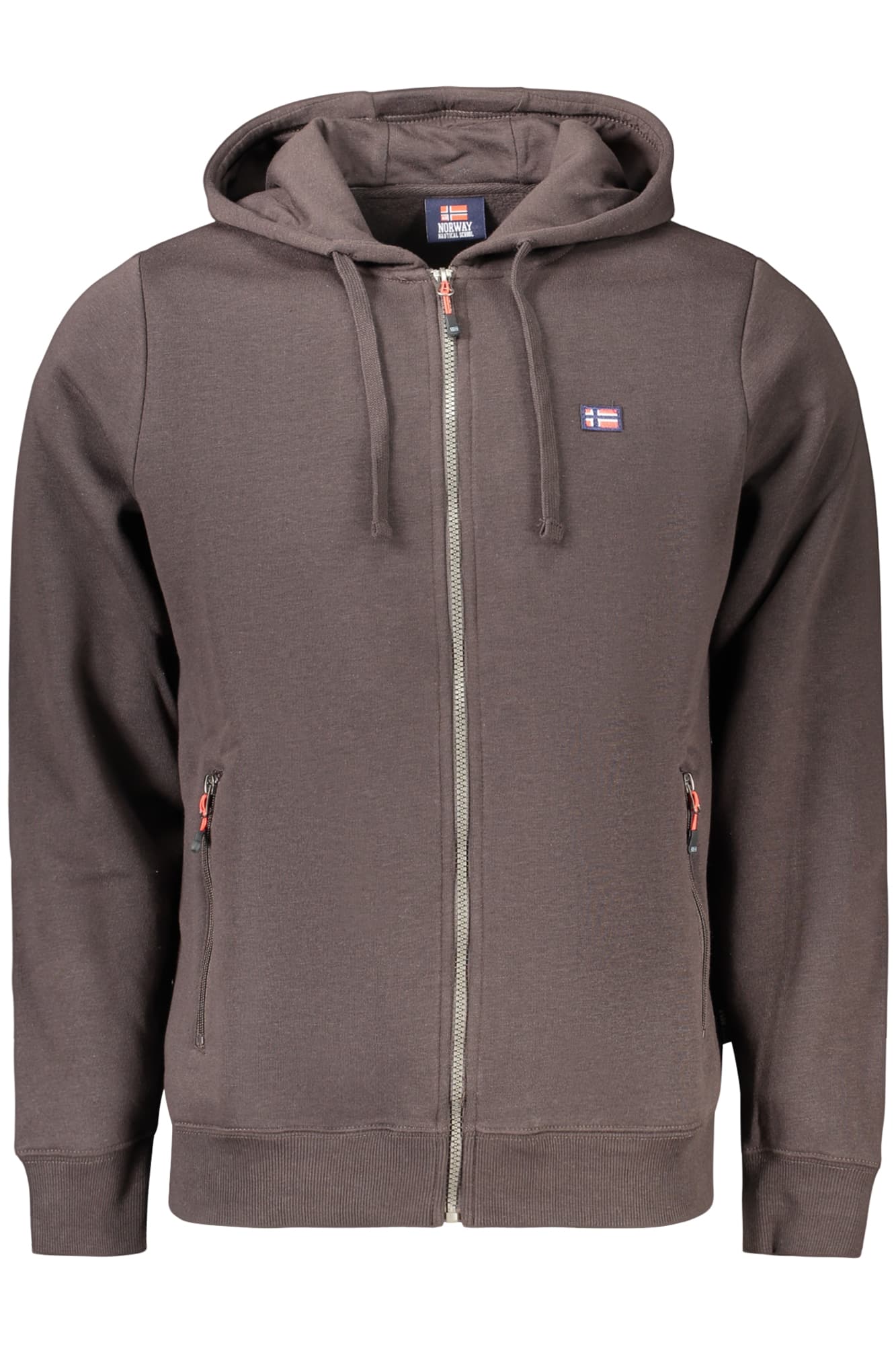 NORWAY 1963 FELPA CON ZIP UOMO MARRONE - Immagine 1