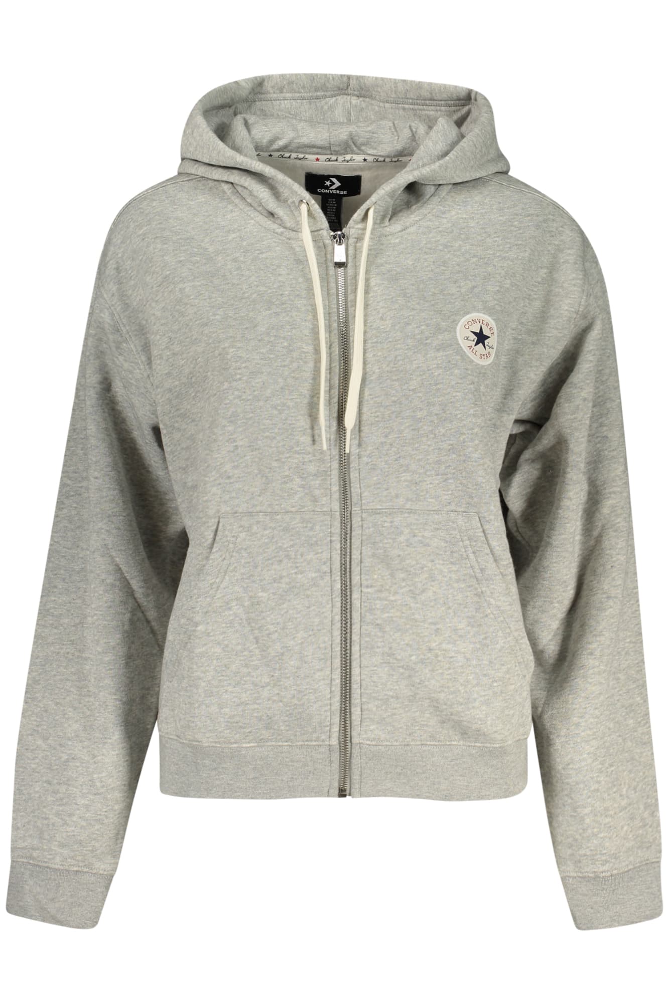 CONVERSE FELPA CON ZIP DONNA GRIGIO - Immagine 1