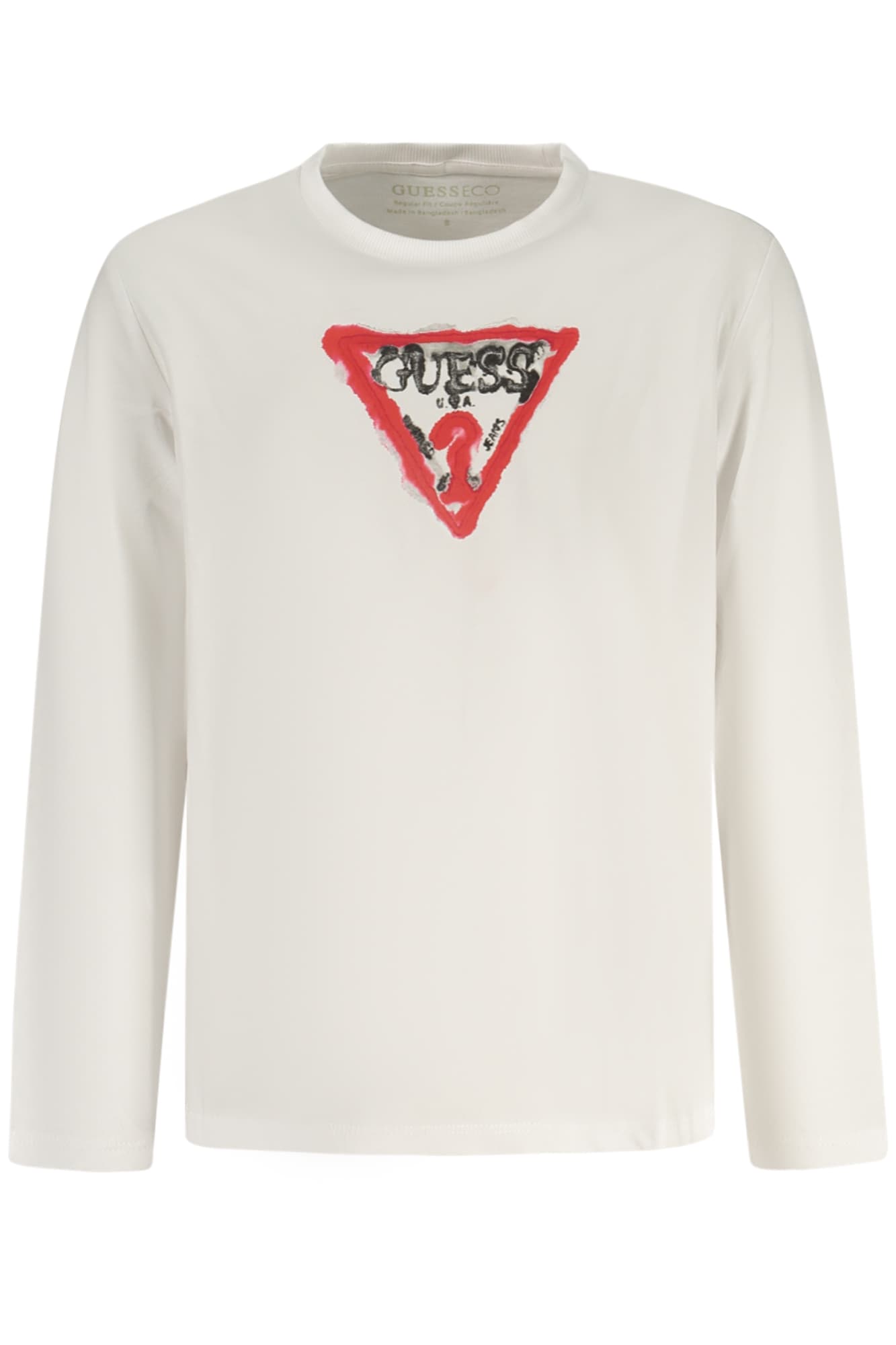 GUESS JEANS T-SHIRT MANICHE LUNGHE BAMBINO BIANCO - Immagine 1