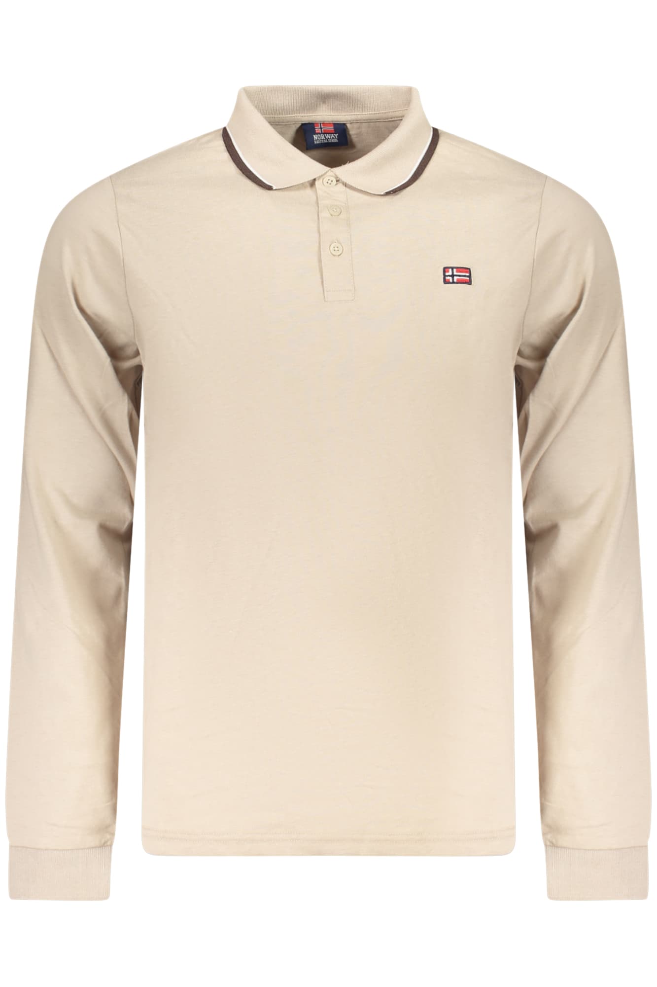 NORWAY 1963 POLO MANICHE LUNGHE UOMO BEIGE - Immagine 1