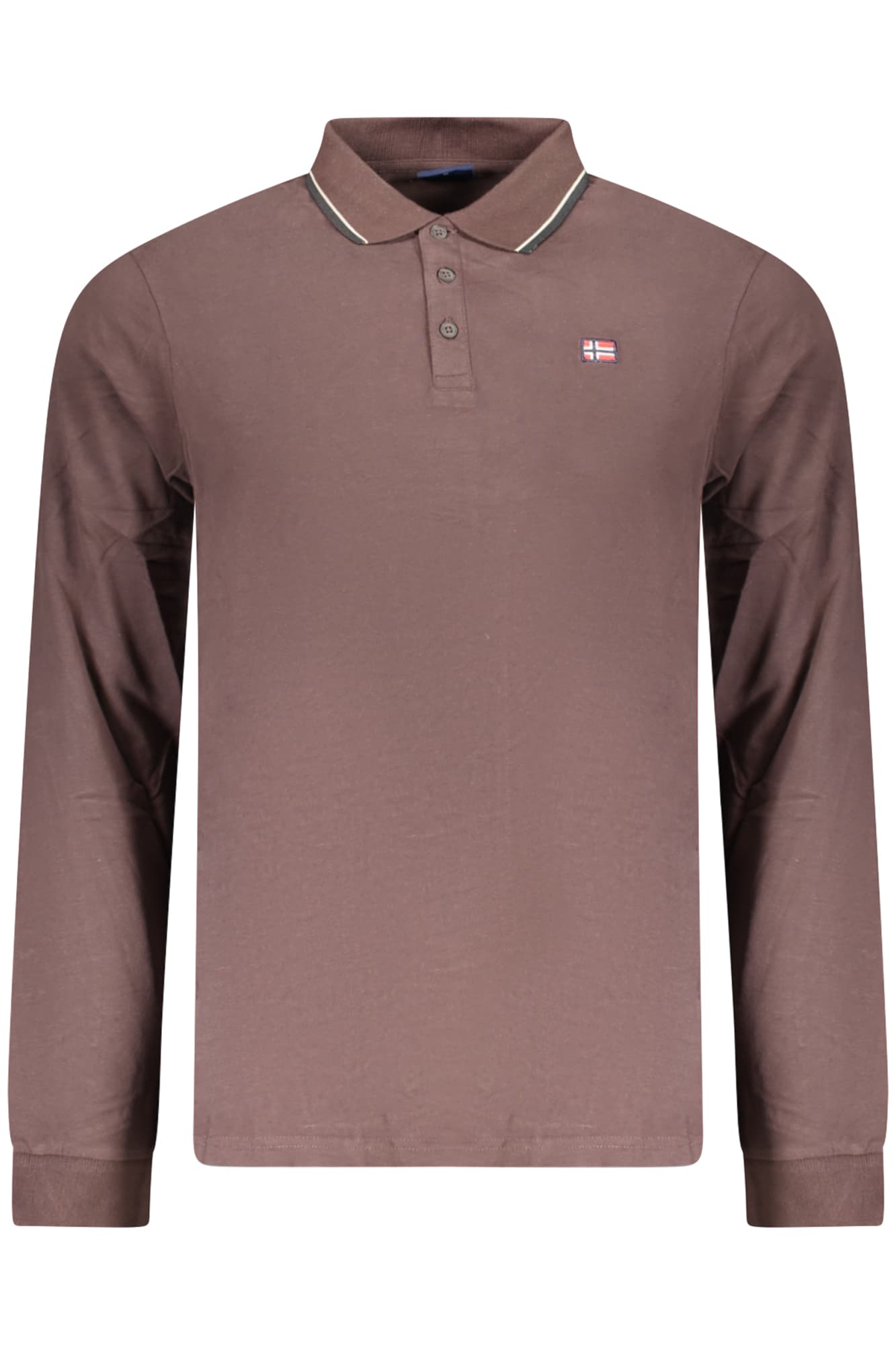 NORWAY 1963 POLO MANICHE LUNGHE UOMO MARRONE - Immagine 1
