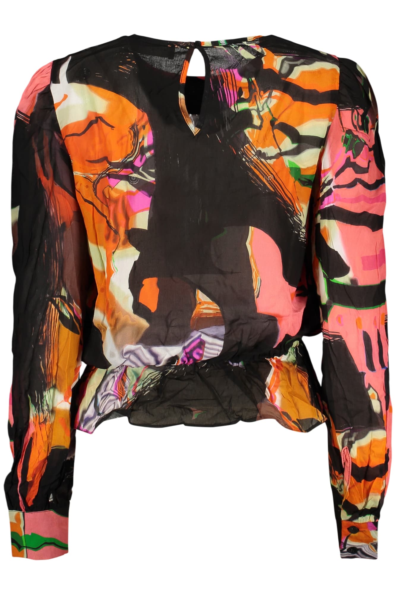 DESIGUAL CAMICIA MANICHE LUNGHE DONNA NERO - Miniatura 2