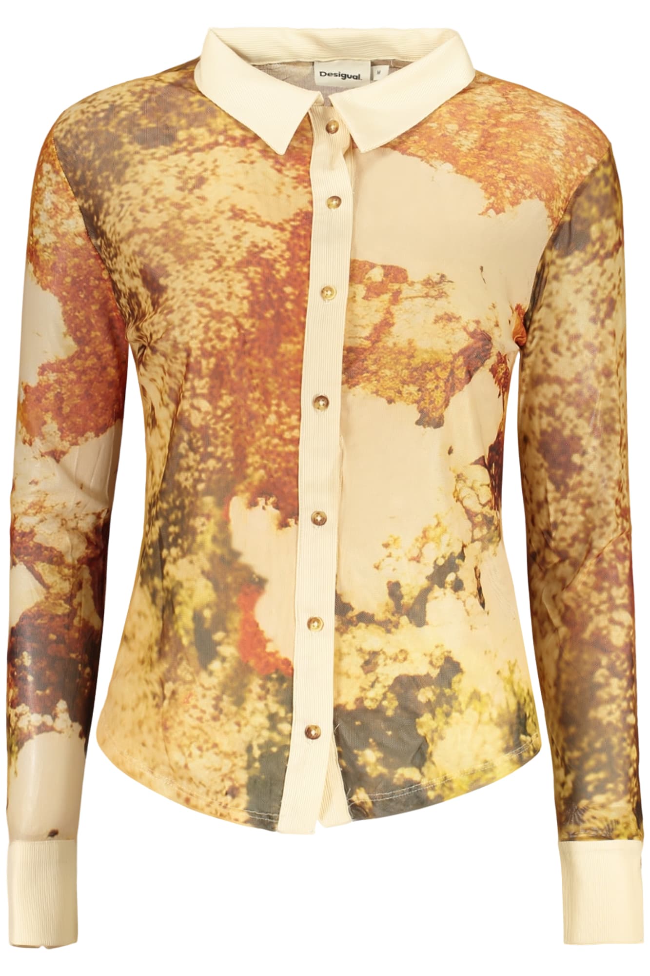 DESIGUAL CAMICIA MANICHE LUNGHE DONNA BEIGE - Immagine 1