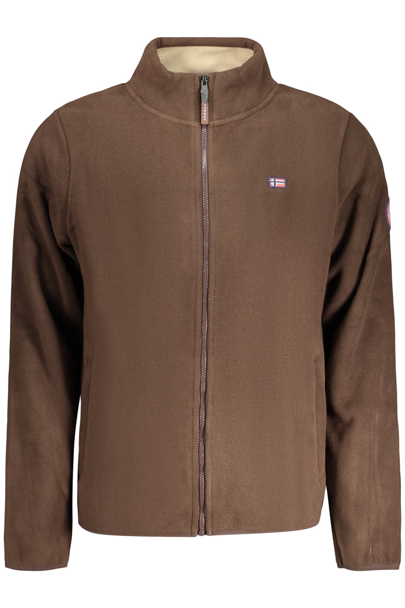 NORWAY 1963 FELPA CON ZIP UOMO MARRONE - Immagine 1