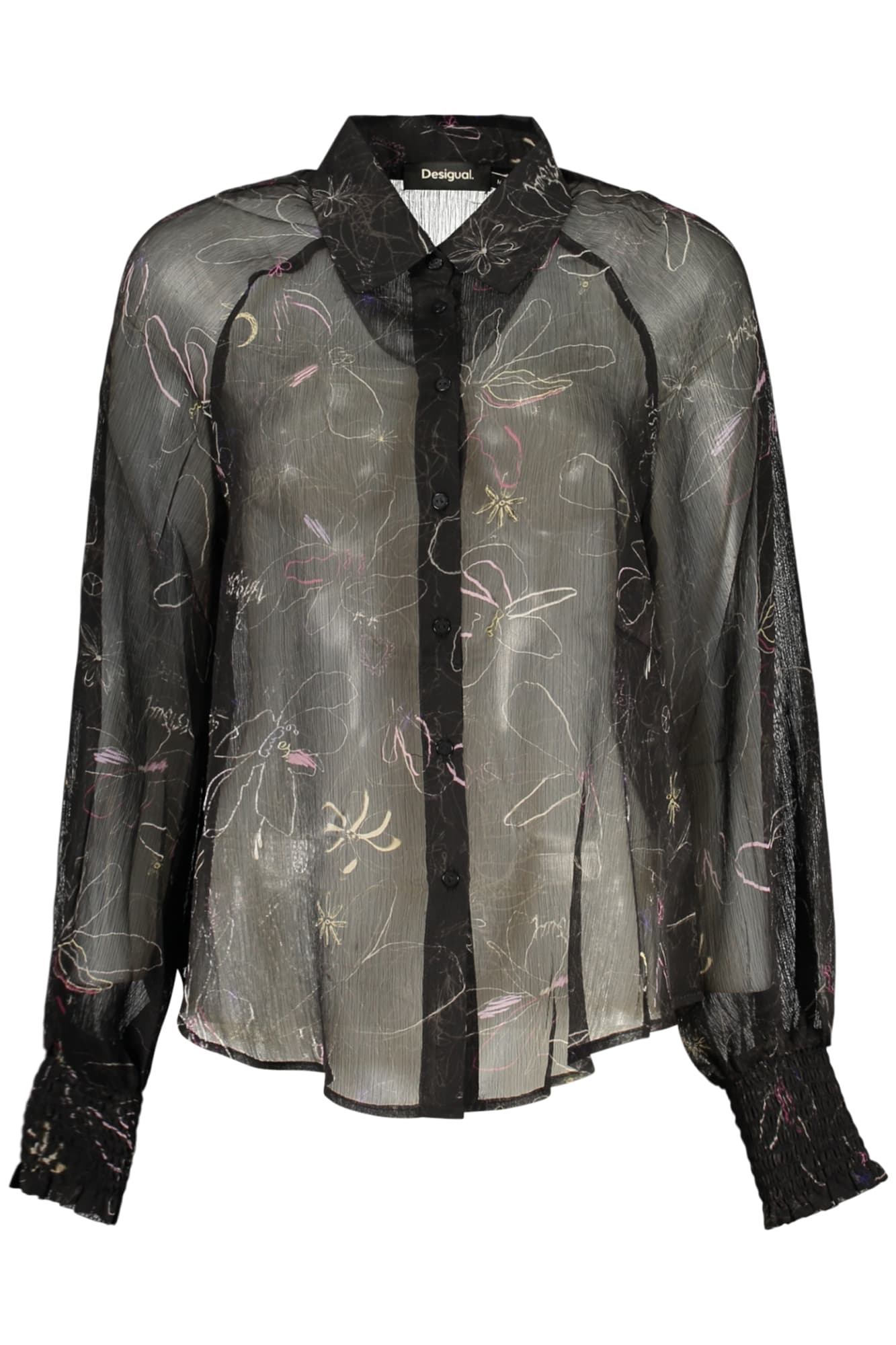 DESIGUAL CAMICIA MANICHE LUNGHE DONNA NERO - Immagine 1