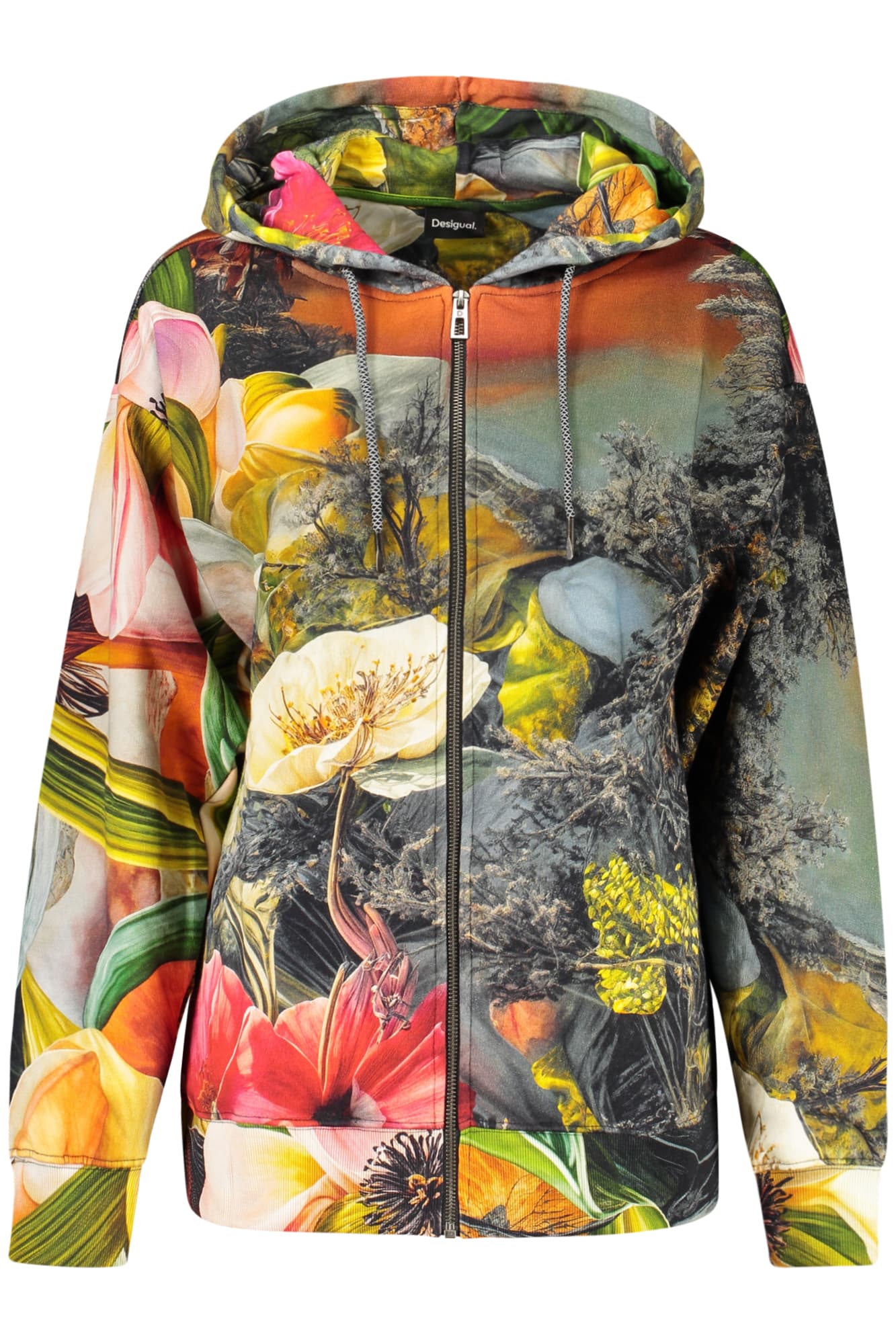 DESIGUAL FELPA CON ZIP DONNA GRIGIO - Immagine 1