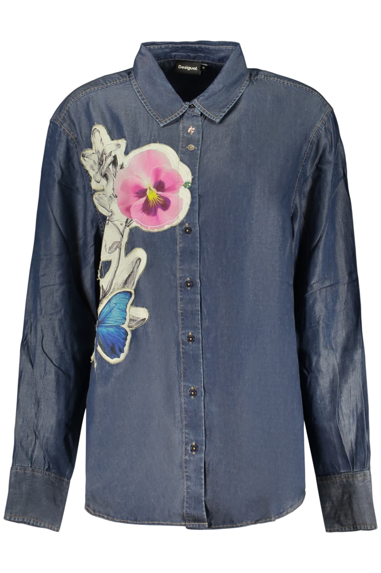 DESIGUAL CAMICIA MANICHE LUNGHE DONNA BLU - Immagine 1
