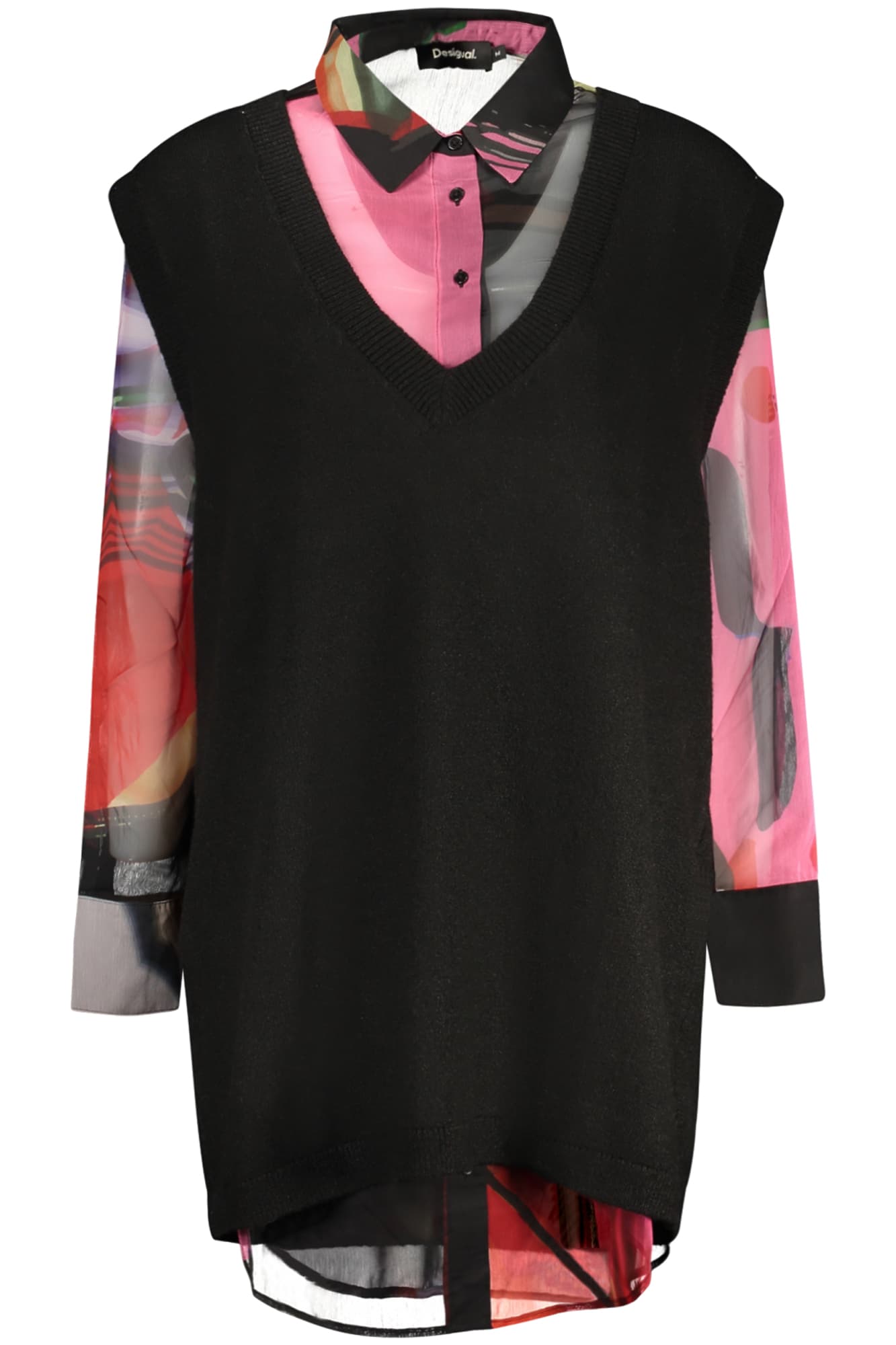 DESIGUAL CAMICIA MANICHE LUNGHE DONNA NERO - Immagine 1