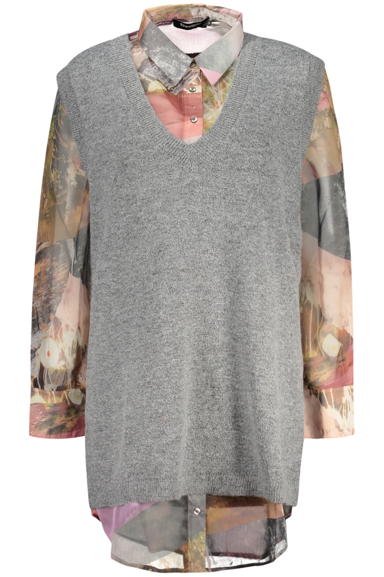 DESIGUAL CAMICIA MANICHE LUNGHE DONNA GRIGIO - Immagine 1