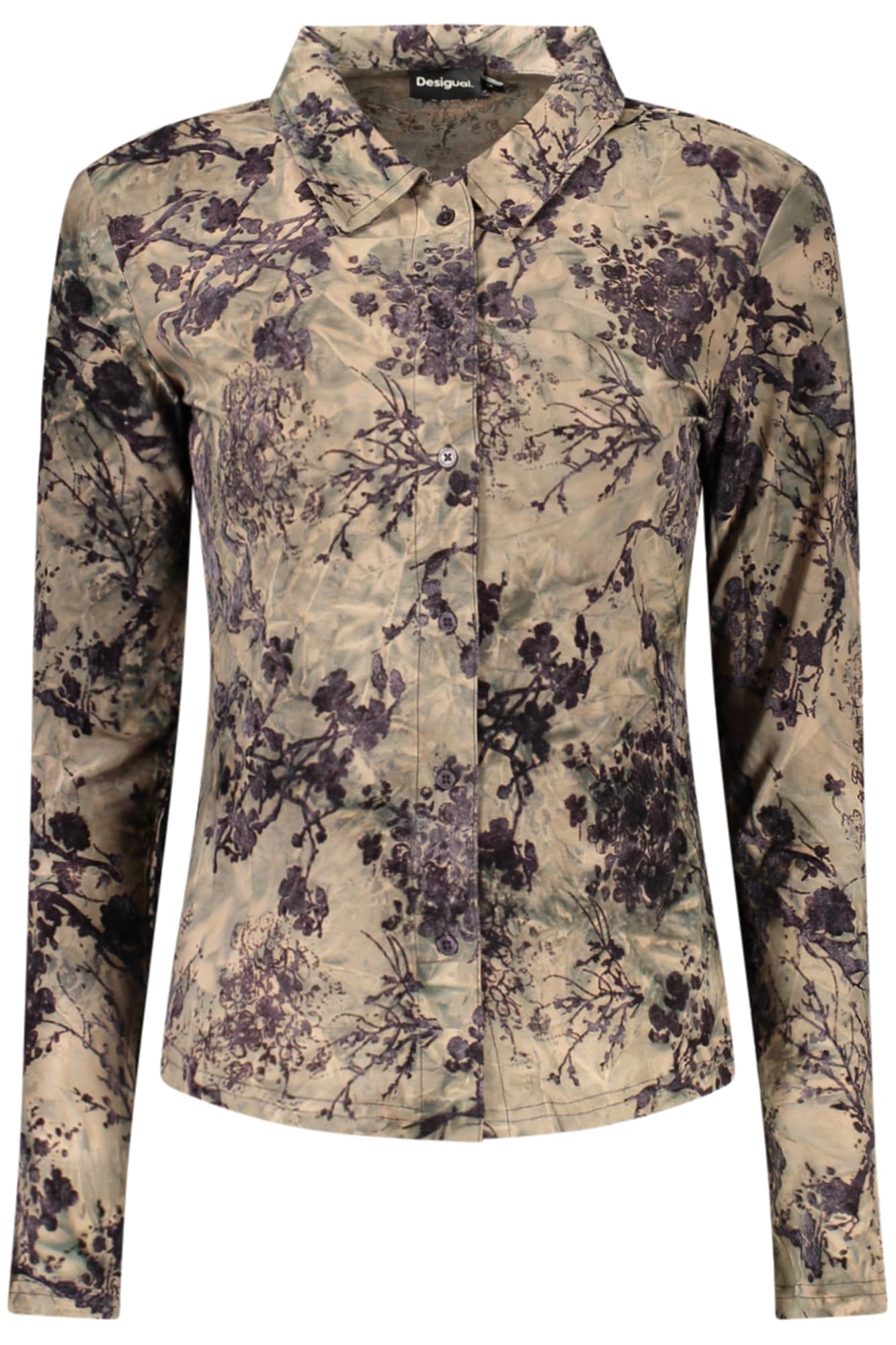 DESIGUAL CAMICIA MANICHE LUNGHE DONNA MARRONE - Immagine 1