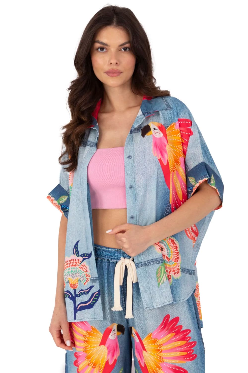 Camicia a manica corta model 210033 Italy Moda - Miniatura 3