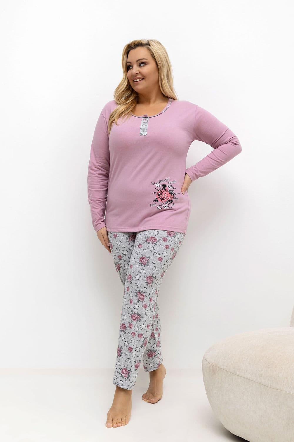 Pigiama Taglie Forti model 221188 Forever Pink - Miniatura 2